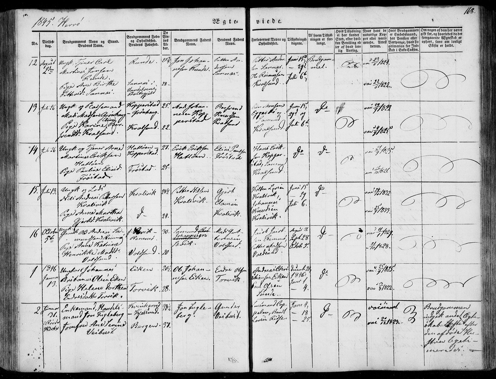 Ministerialprotokoller, klokkerbøker og fødselsregistre - Møre og Romsdal, AV/SAT-A-1454/507/L0070: Parish register (official) no. 507A05, 1842-1873, p. 168