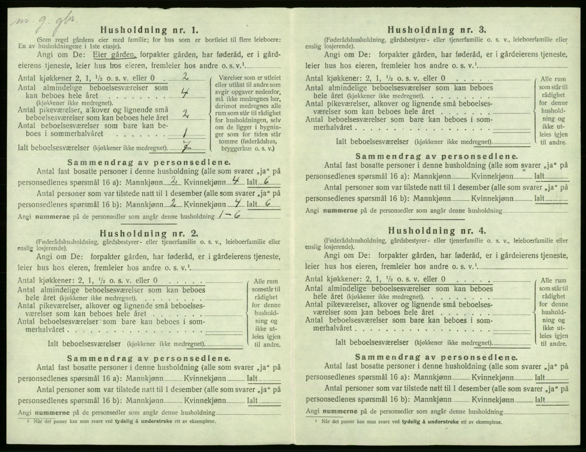 SAB, 1920 census for Fana, 1920, p. 1617