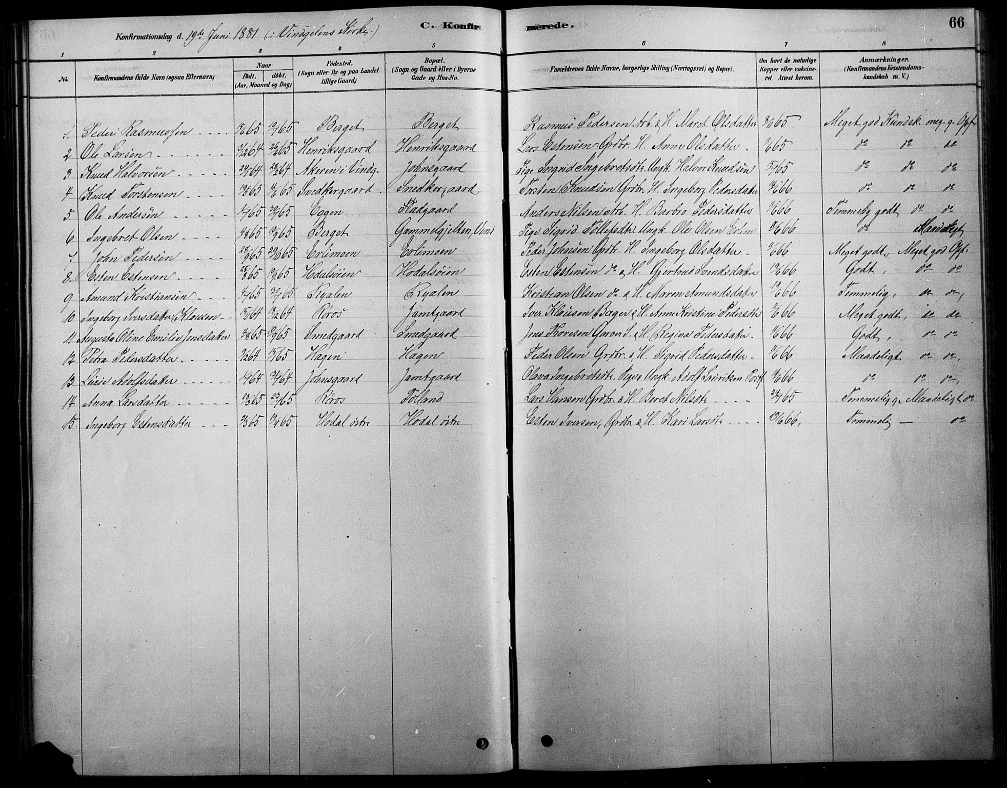 Tolga prestekontor, AV/SAH-PREST-062/L/L0007: Parish register (copy) no. 7, 1878-1919, p. 66