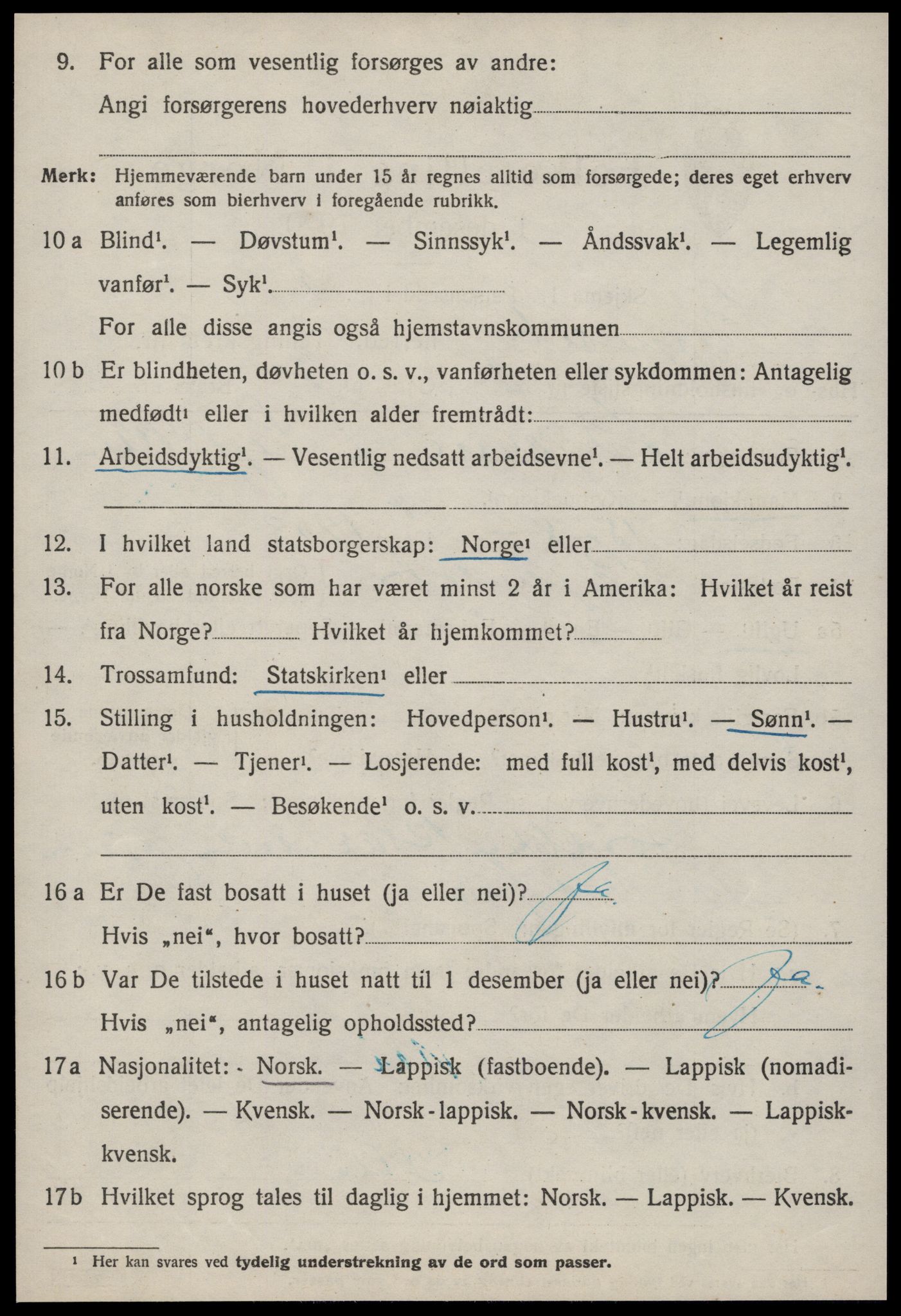 SAT, 1920 census for Byneset, 1920, p. 1631