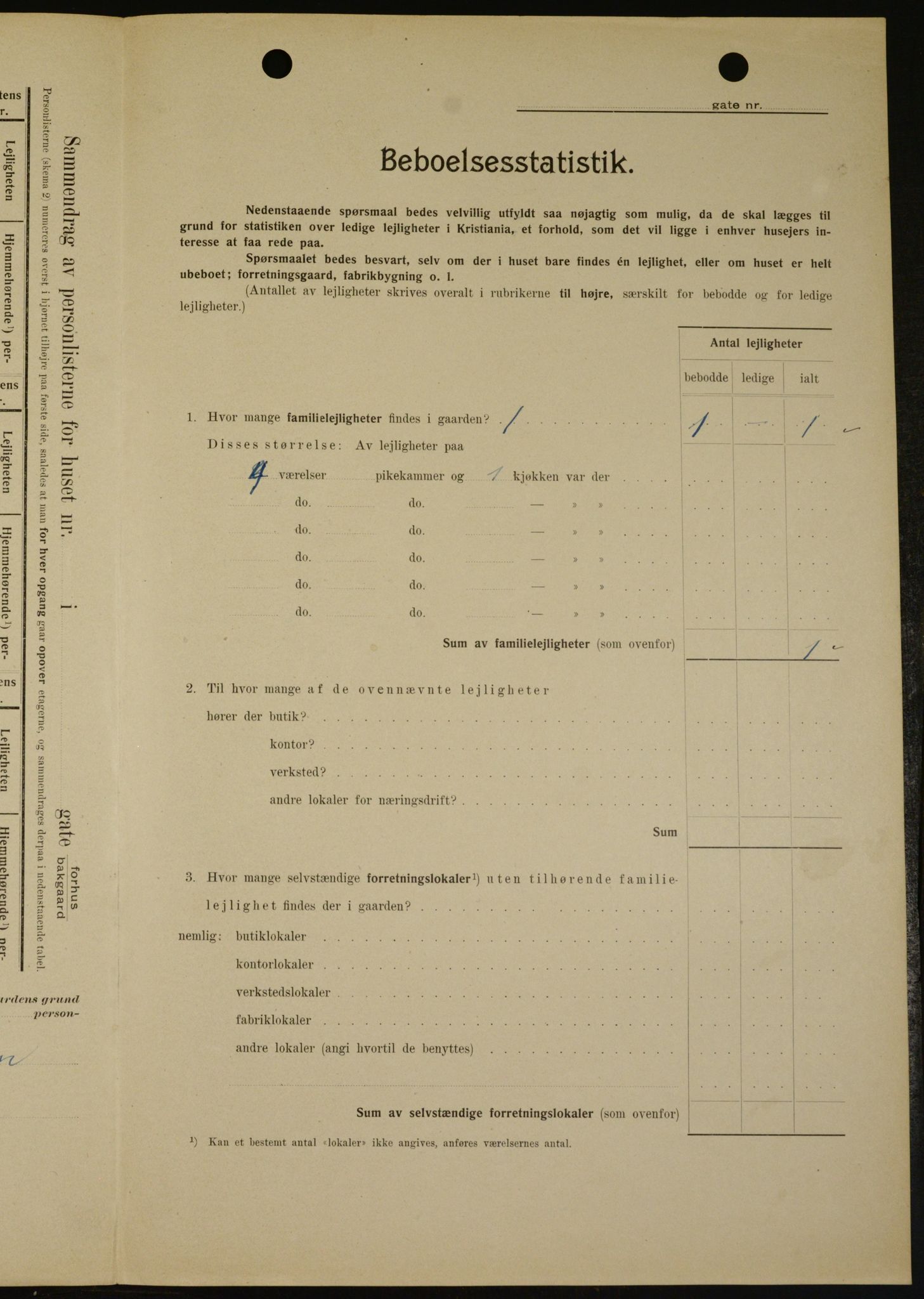 OBA, Municipal Census 1909 for Kristiania, 1909, p. 94487