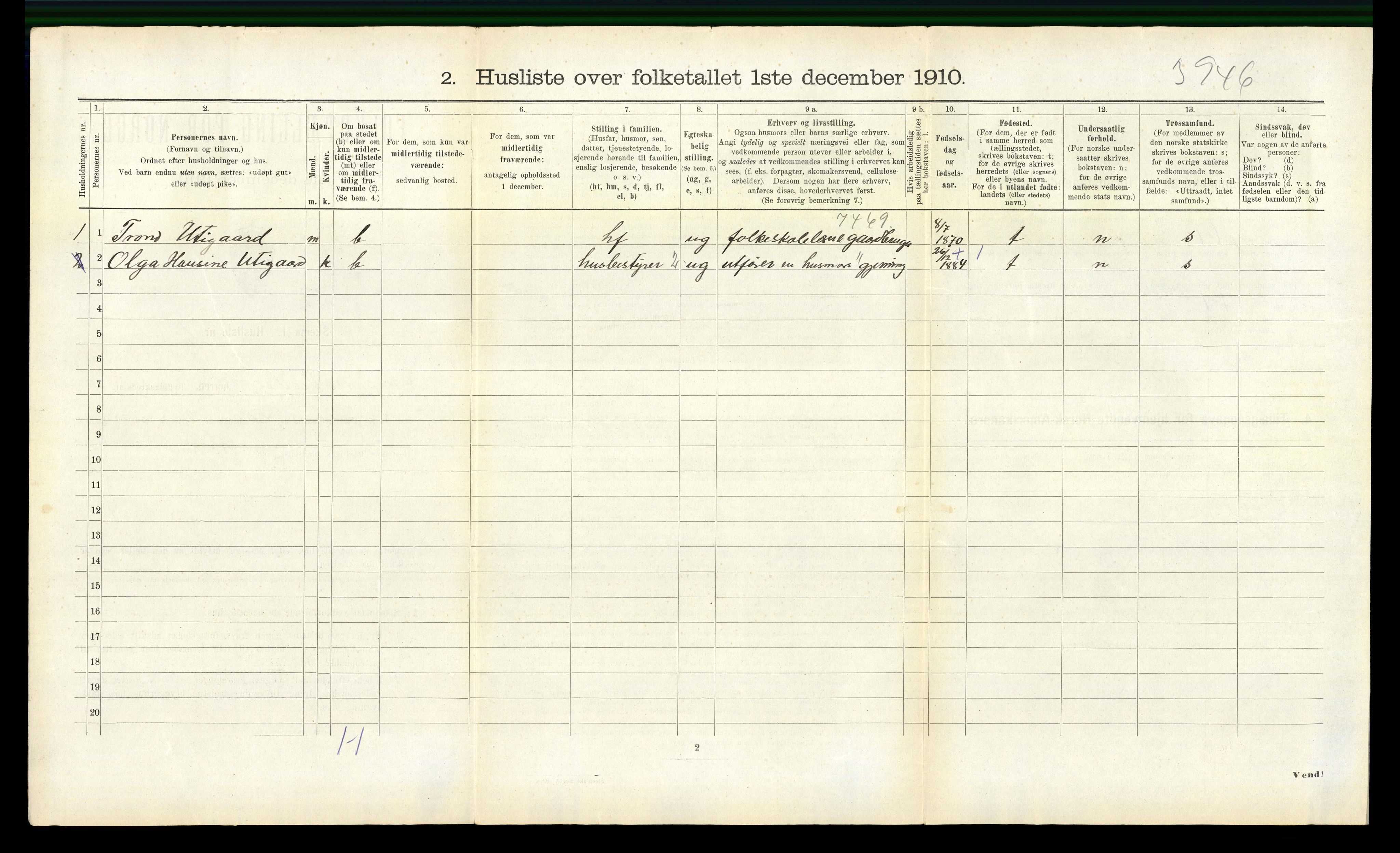 RA, 1910 census for Eresfjord og Vistdal, 1910, p. 234