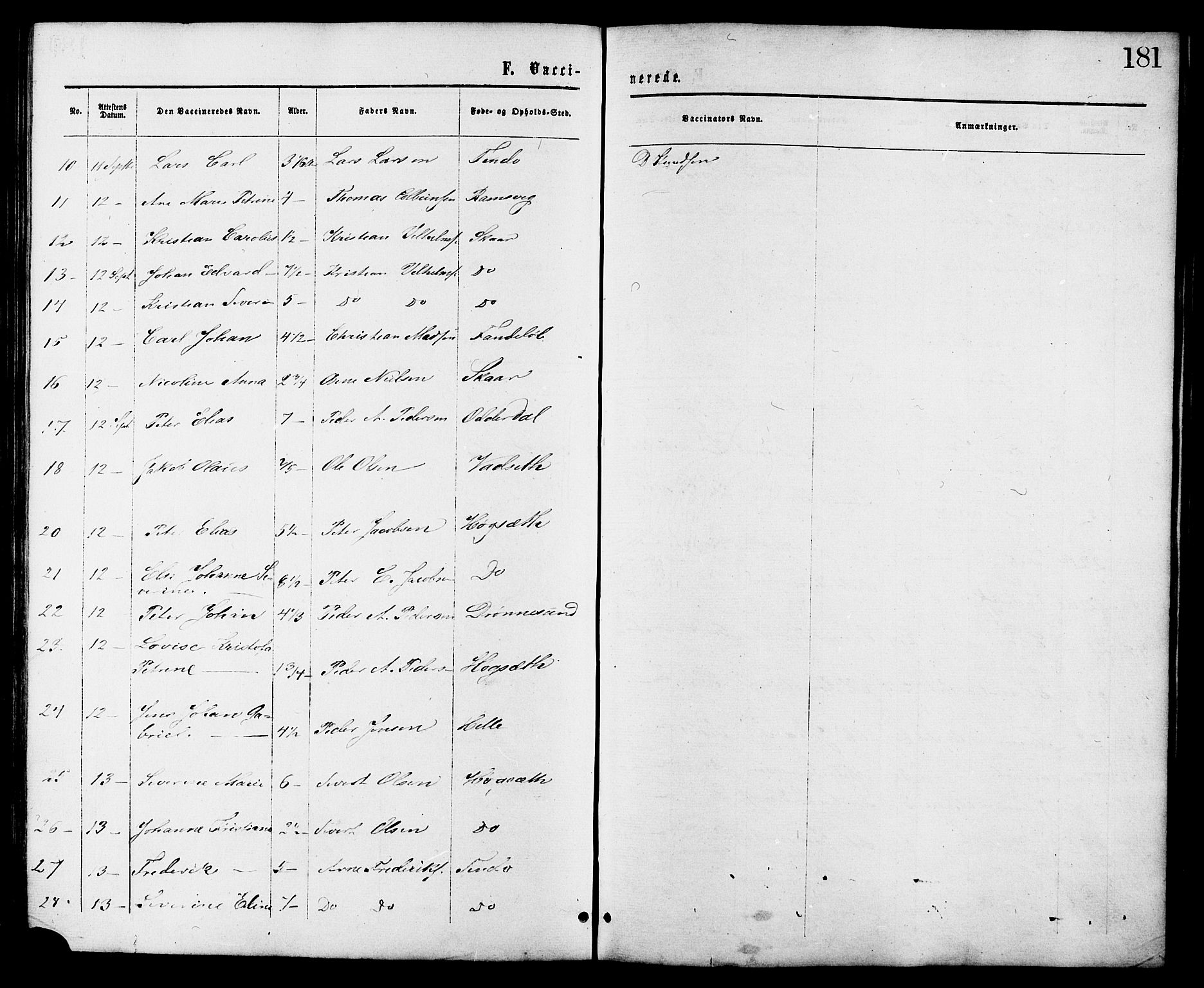 Ministerialprotokoller, klokkerbøker og fødselsregistre - Møre og Romsdal, SAT/A-1454/525/L0373: Parish register (official) no. 525A03, 1864-1879, p. 181