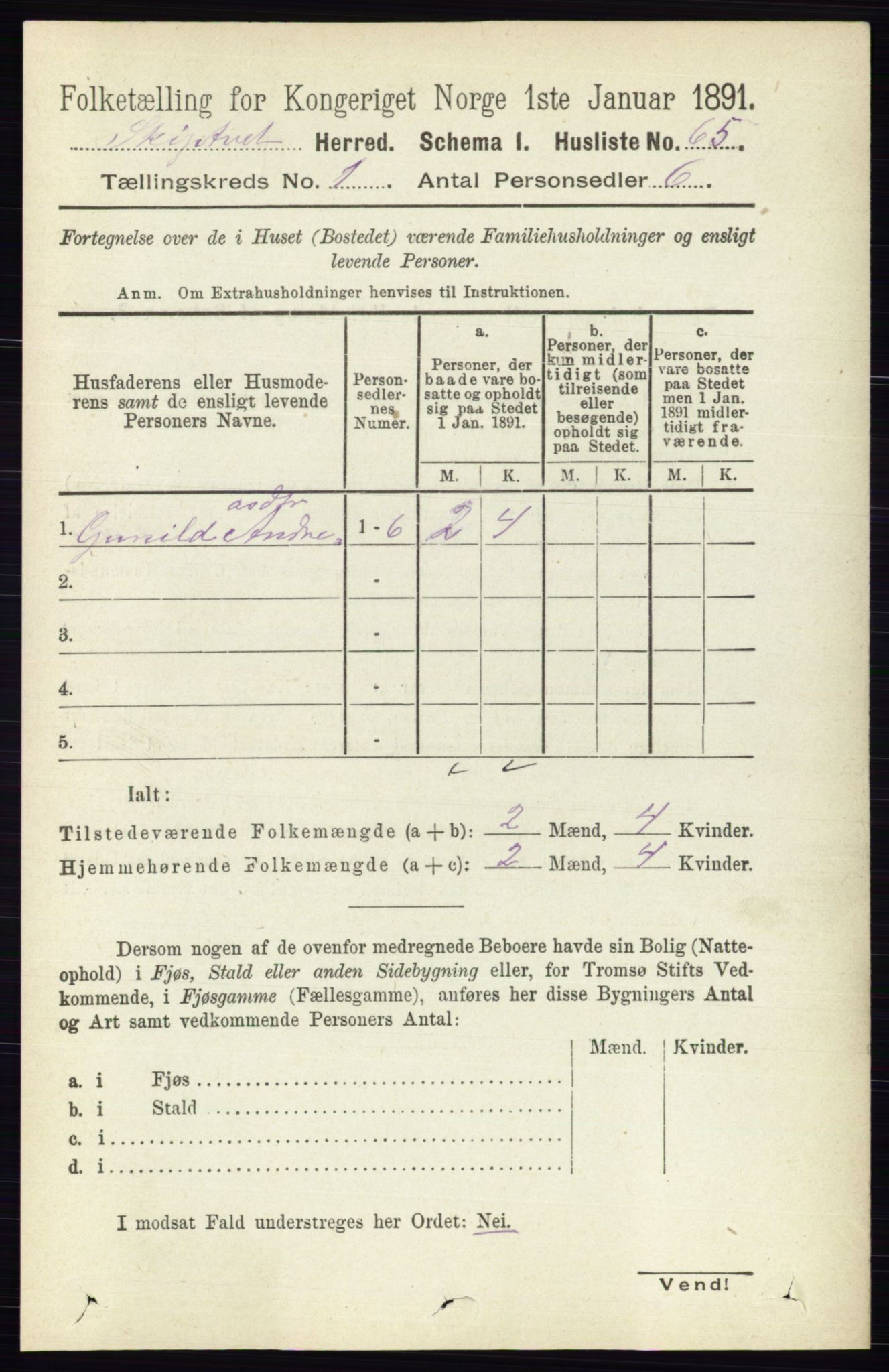 RA, 1891 census for 0127 Skiptvet, 1891, p. 84