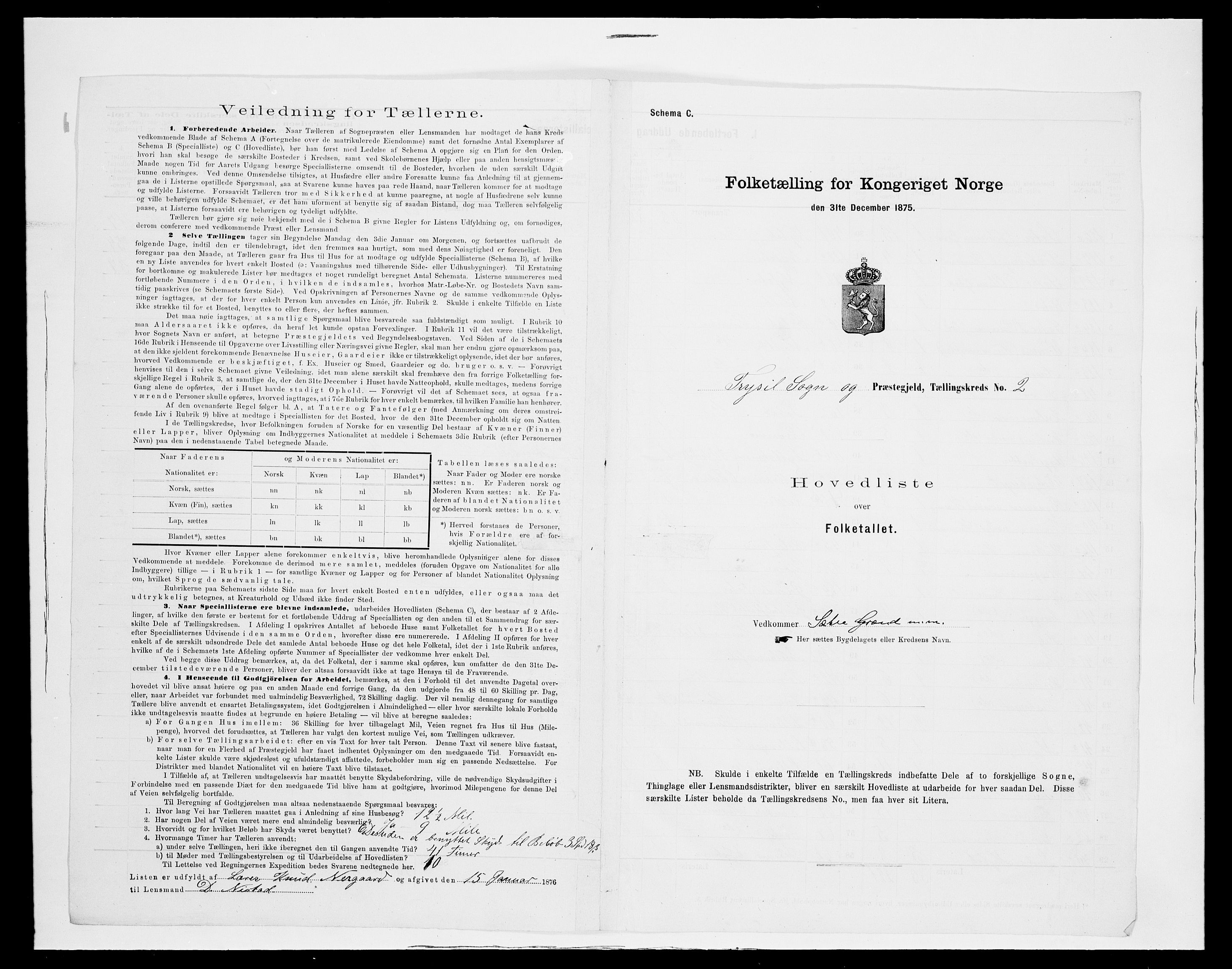 SAH, 1875 census for 0428P Trysil, 1875, p. 19