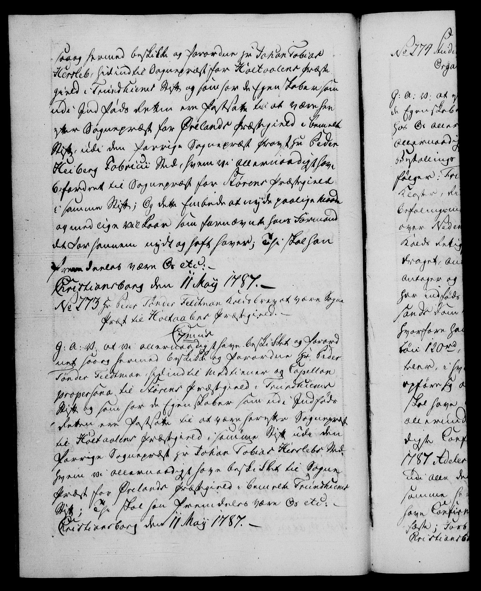 Danske Kanselli 1572-1799, AV/RA-EA-3023/F/Fc/Fca/Fcaa/L0051: Norske registre, 1786-1787, p. 509b