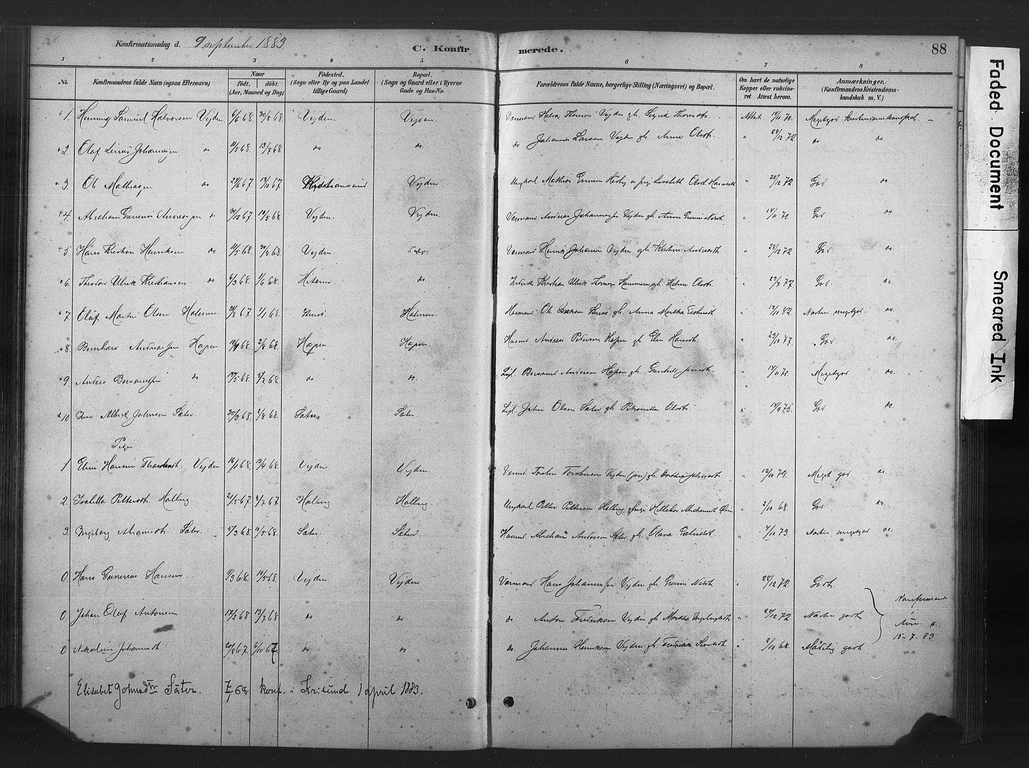 Ministerialprotokoller, klokkerbøker og fødselsregistre - Møre og Romsdal, AV/SAT-A-1454/583/L0954: Parish register (official) no. 583A01, 1880-1906, p. 88