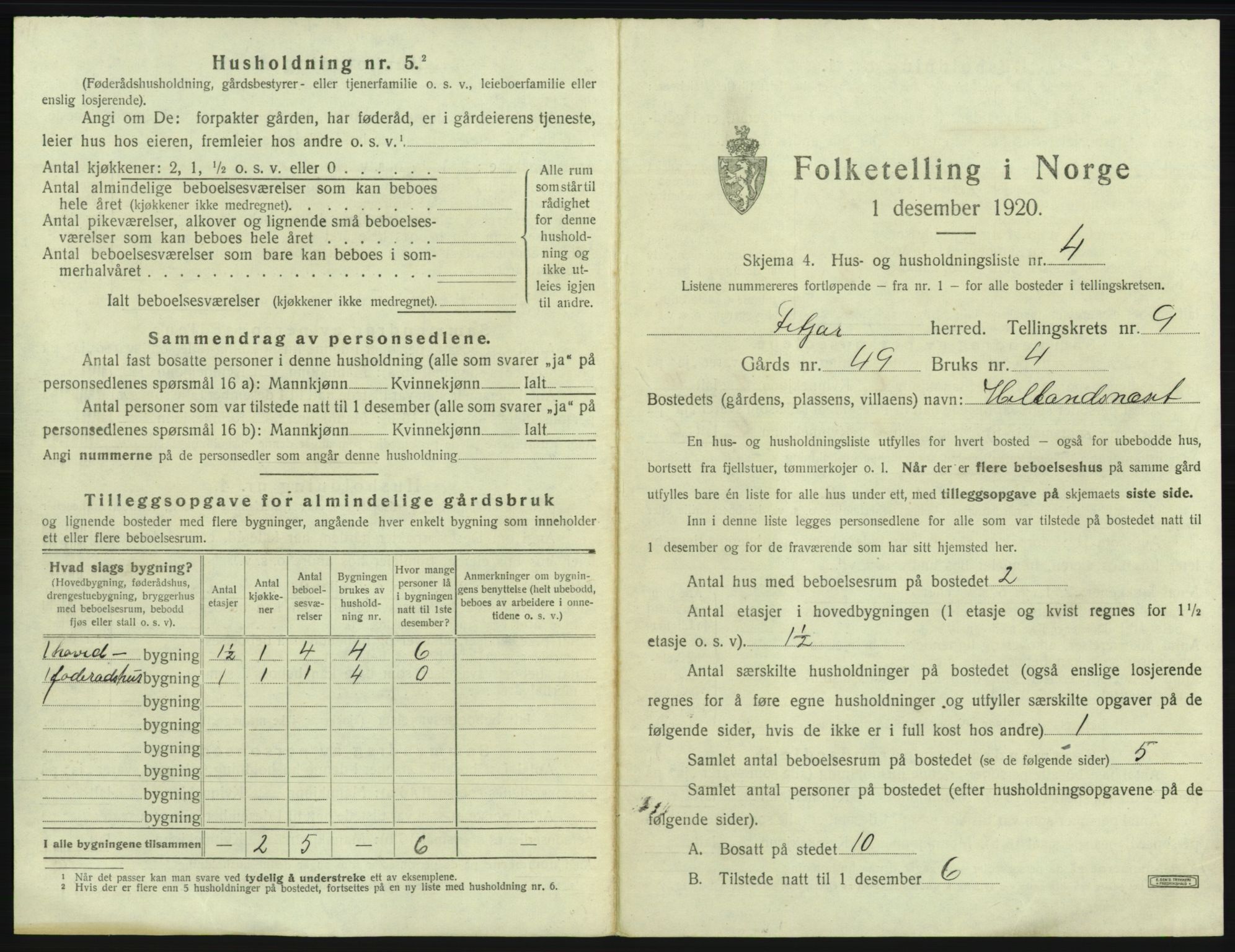 SAB, 1920 census for Fitjar, 1920, p. 512