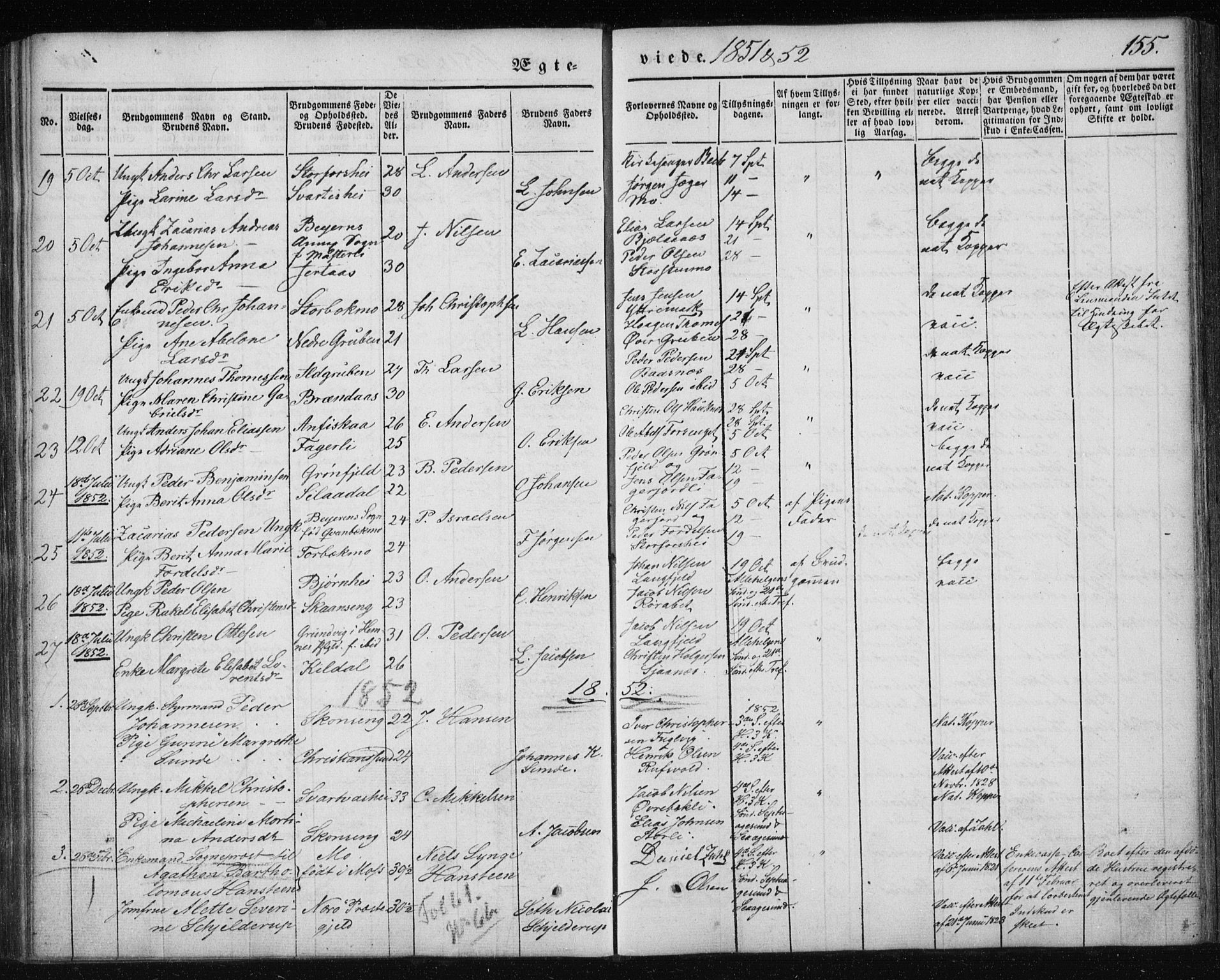 Ministerialprotokoller, klokkerbøker og fødselsregistre - Nordland, AV/SAT-A-1459/827/L0391: Parish register (official) no. 827A03, 1842-1852, p. 155