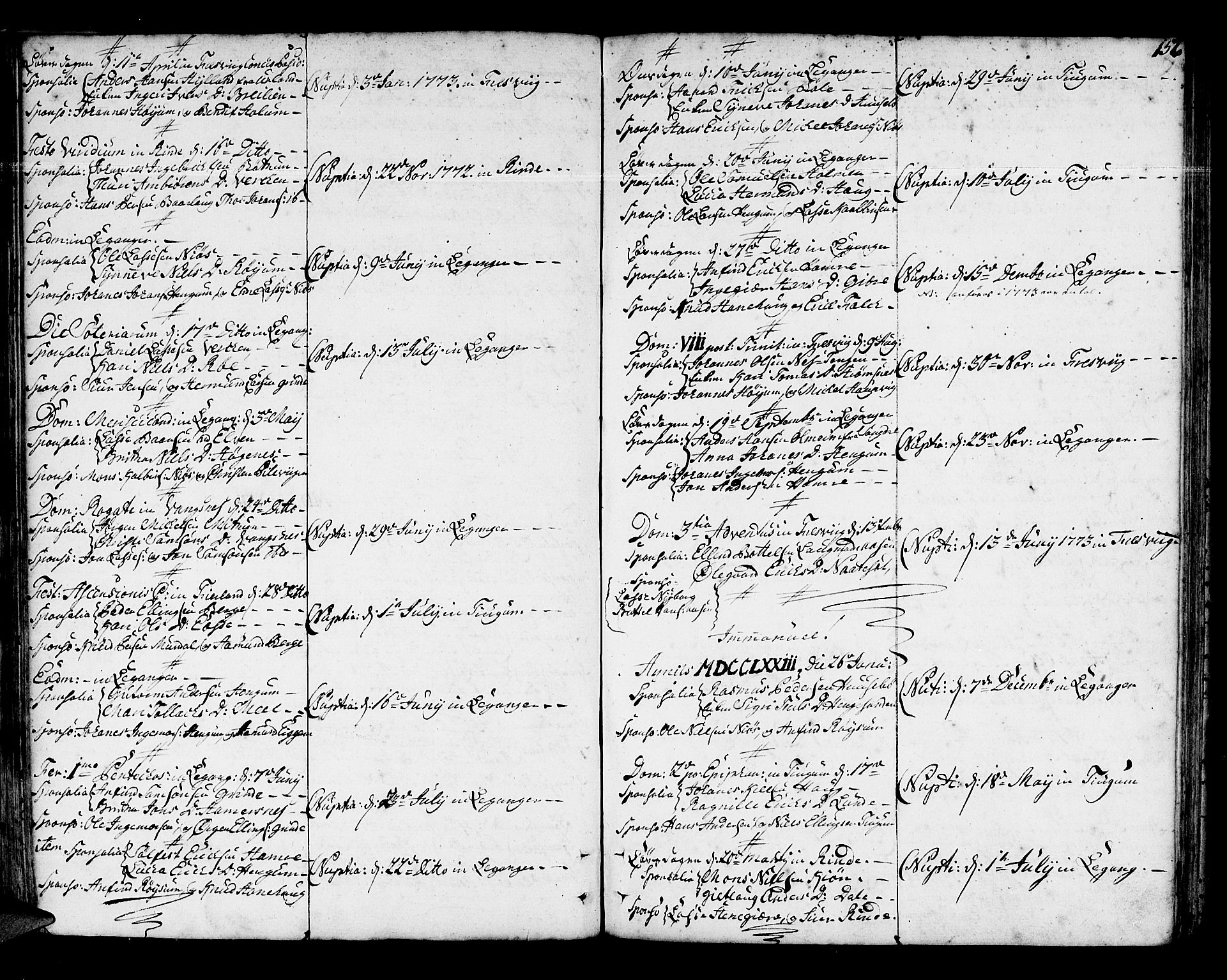 Leikanger sokneprestembete, AV/SAB-A-81001/H/Haa/Haaa/L0004: Parish register (official) no. A 4, 1770-1791, p. 152