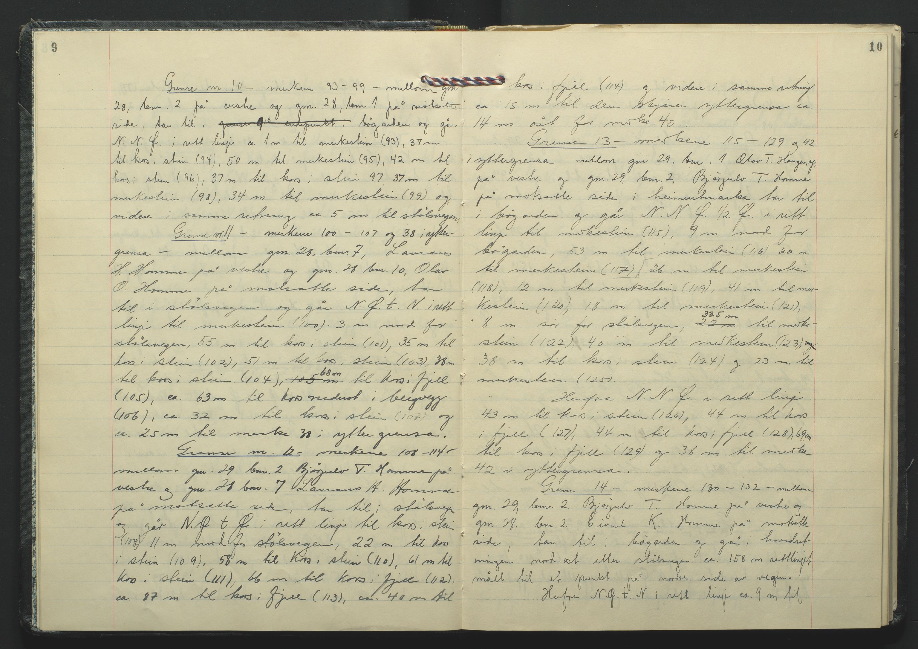 Setesdal jordskifterett, AV/SAK-1541-0008/F/Fa/Faa/L0003: Jordskifteprotokoll med gårdsregister, Setesdal domssokn nr 18 (I), 1957-1962, p. 9-10