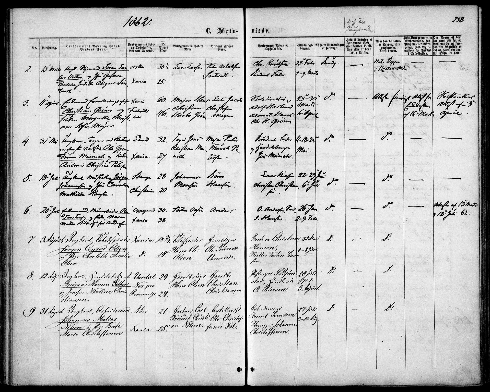 Garnisonsmenigheten Kirkebøker, SAO/A-10846/F/Fa/L0010: Parish register (official) no. 10, 1859-1869, p. 238