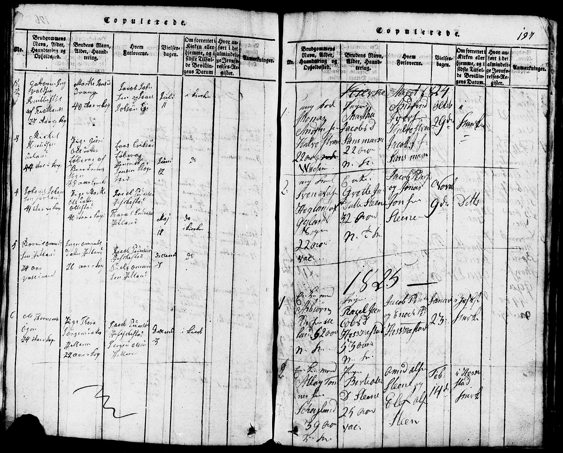 Lund sokneprestkontor, AV/SAST-A-101809/S07/L0001: Parish register (copy) no. B 1, 1815-1853, p. 197