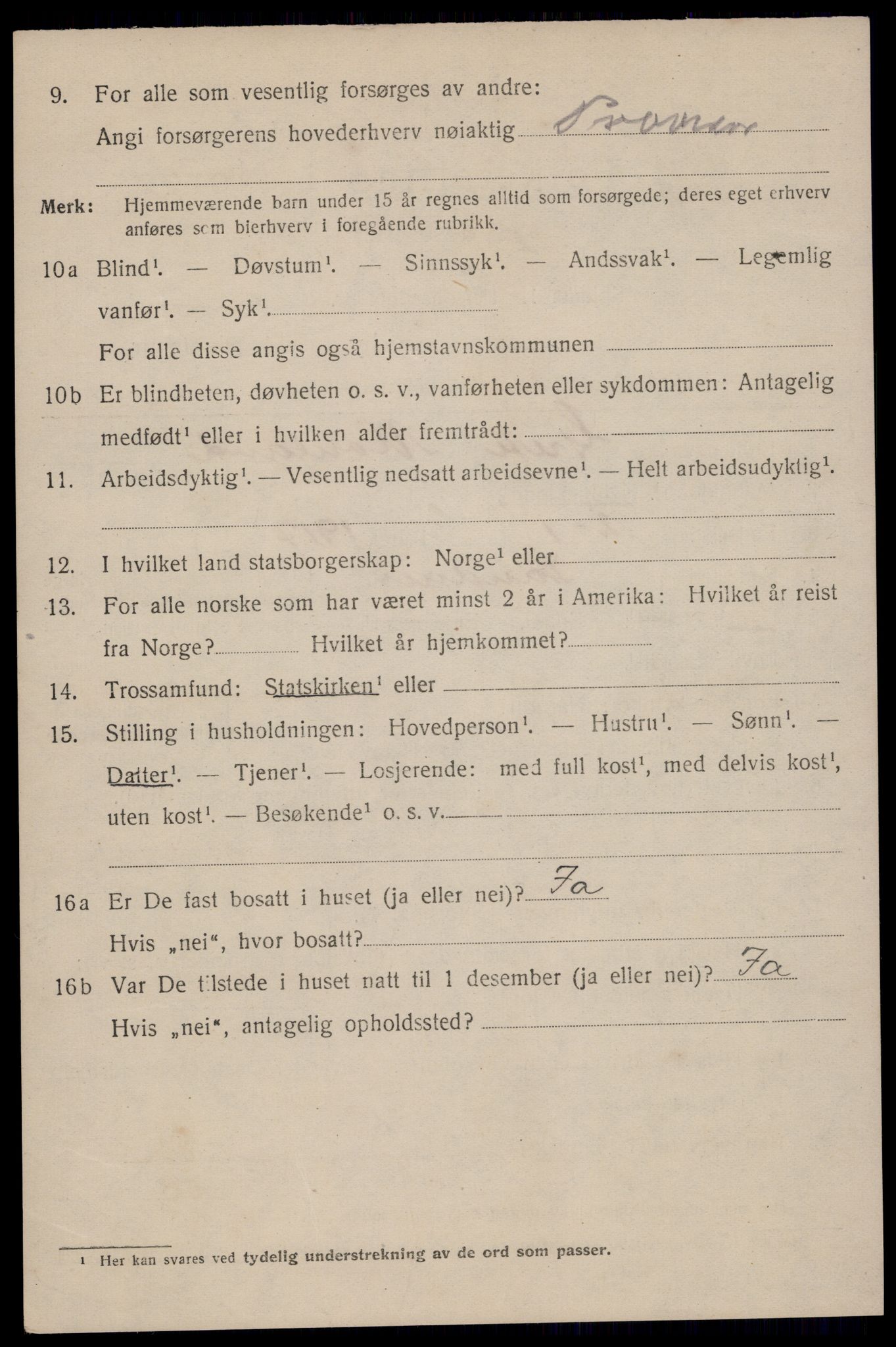 SAST, 1920 census for Sandnes, 1920, p. 6179