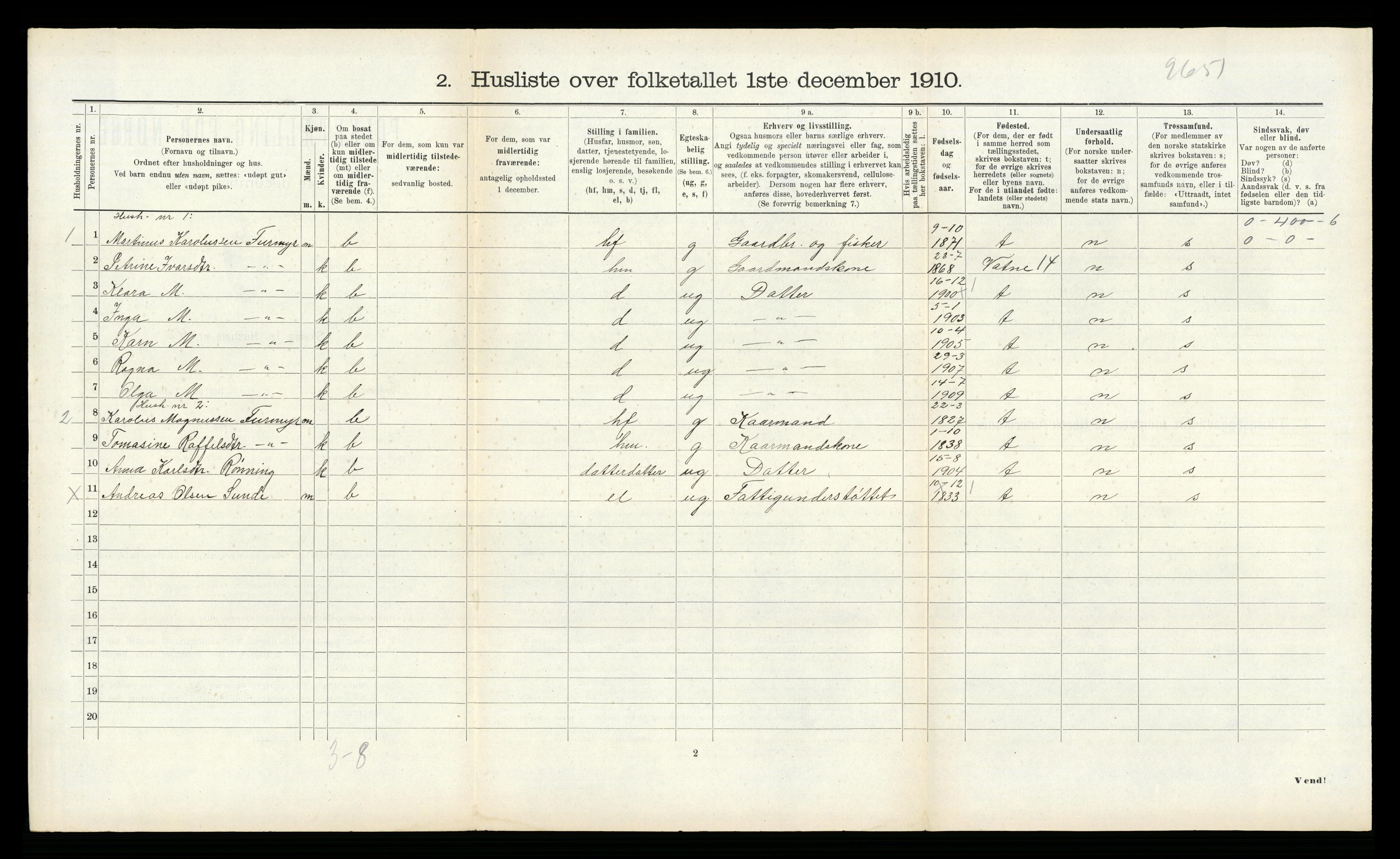 RA, 1910 census for Borgund, 1910, p. 548