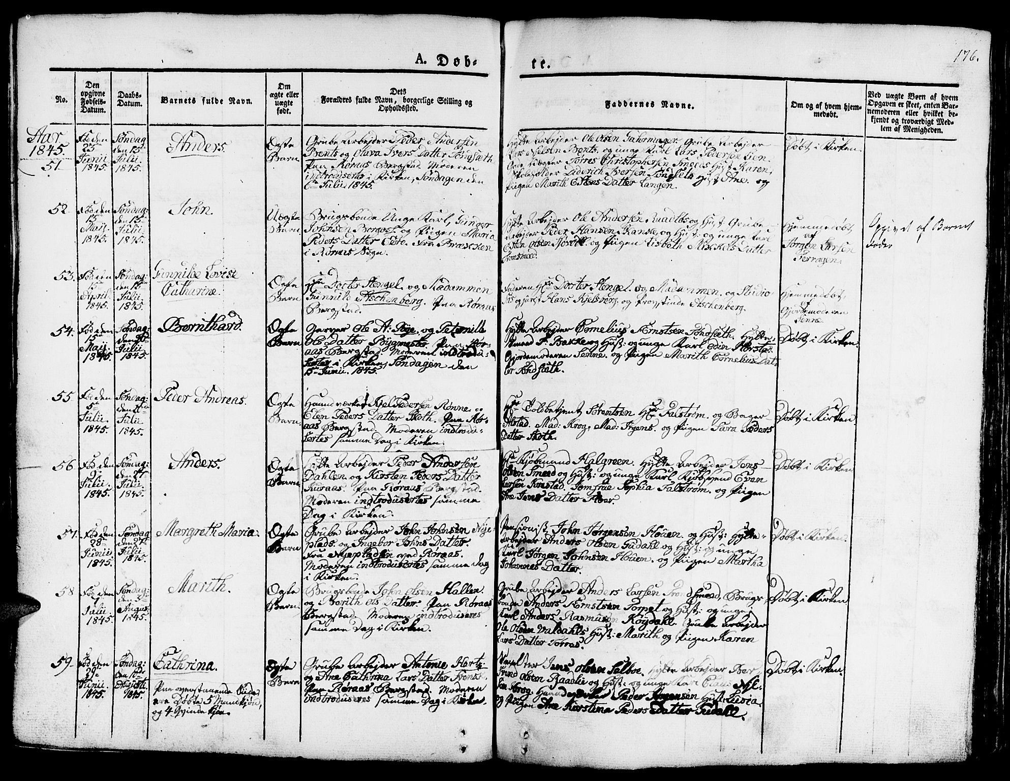 Ministerialprotokoller, klokkerbøker og fødselsregistre - Sør-Trøndelag, AV/SAT-A-1456/681/L0938: Parish register (copy) no. 681C02, 1829-1879, p. 176