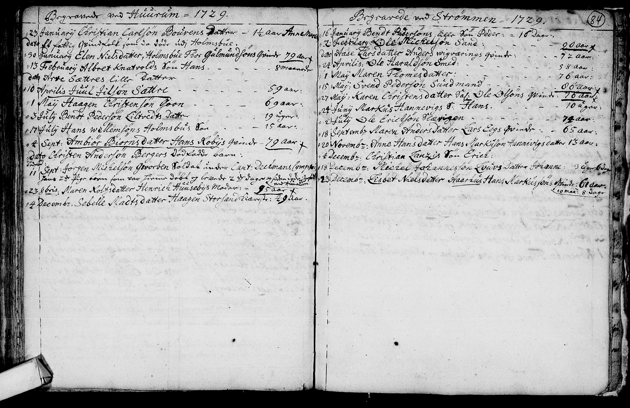 Hurum kirkebøker, AV/SAKO-A-229/F/Fa/L0001: Parish register (official) no. 1, 1715-1732, p. 84