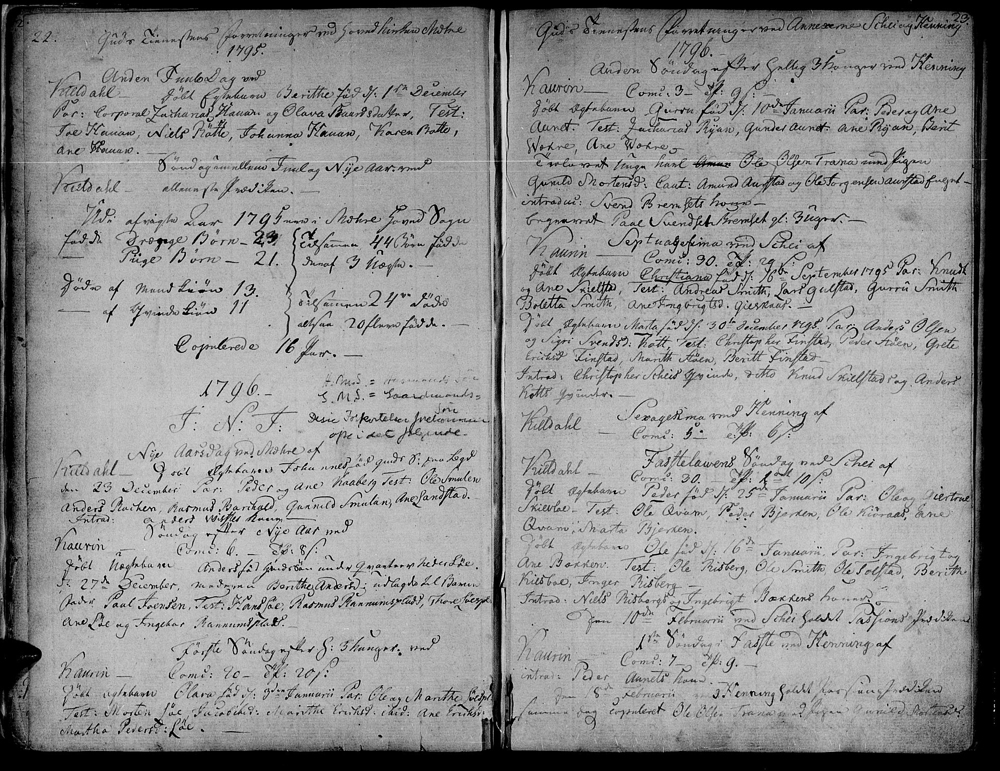 Ministerialprotokoller, klokkerbøker og fødselsregistre - Nord-Trøndelag, SAT/A-1458/735/L0332: Parish register (official) no. 735A03, 1795-1816, p. 22-23