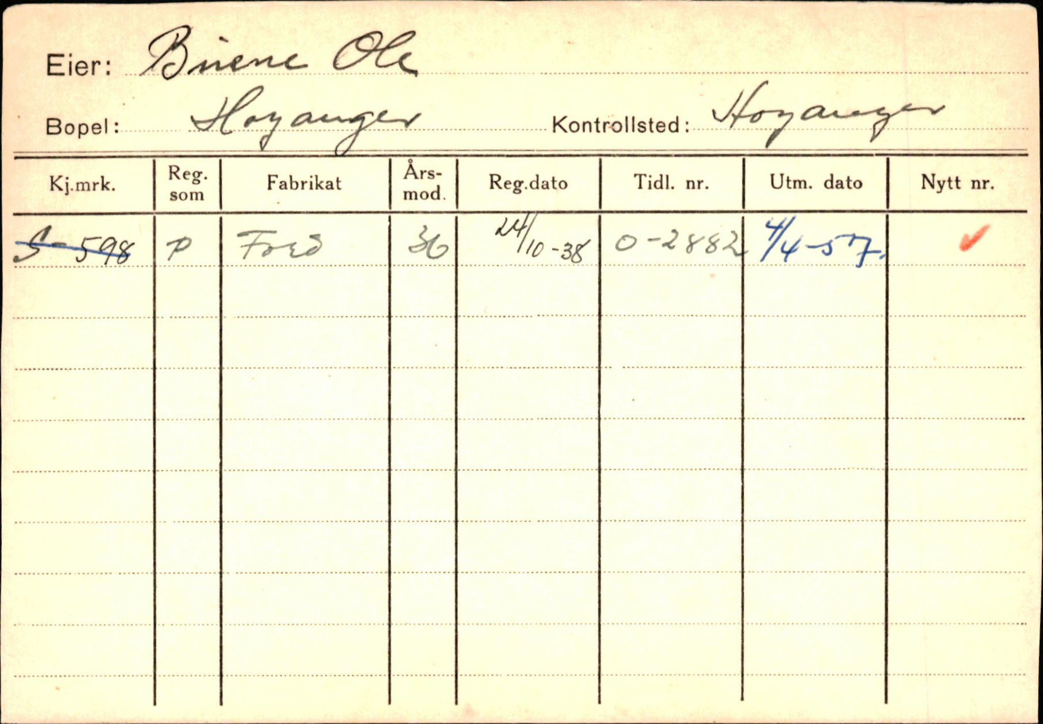 Statens vegvesen, Sogn og Fjordane vegkontor, AV/SAB-A-5301/4/F/L0130: Eigarregister Eid T-Å. Høyanger A-O, 1945-1975, p. 803