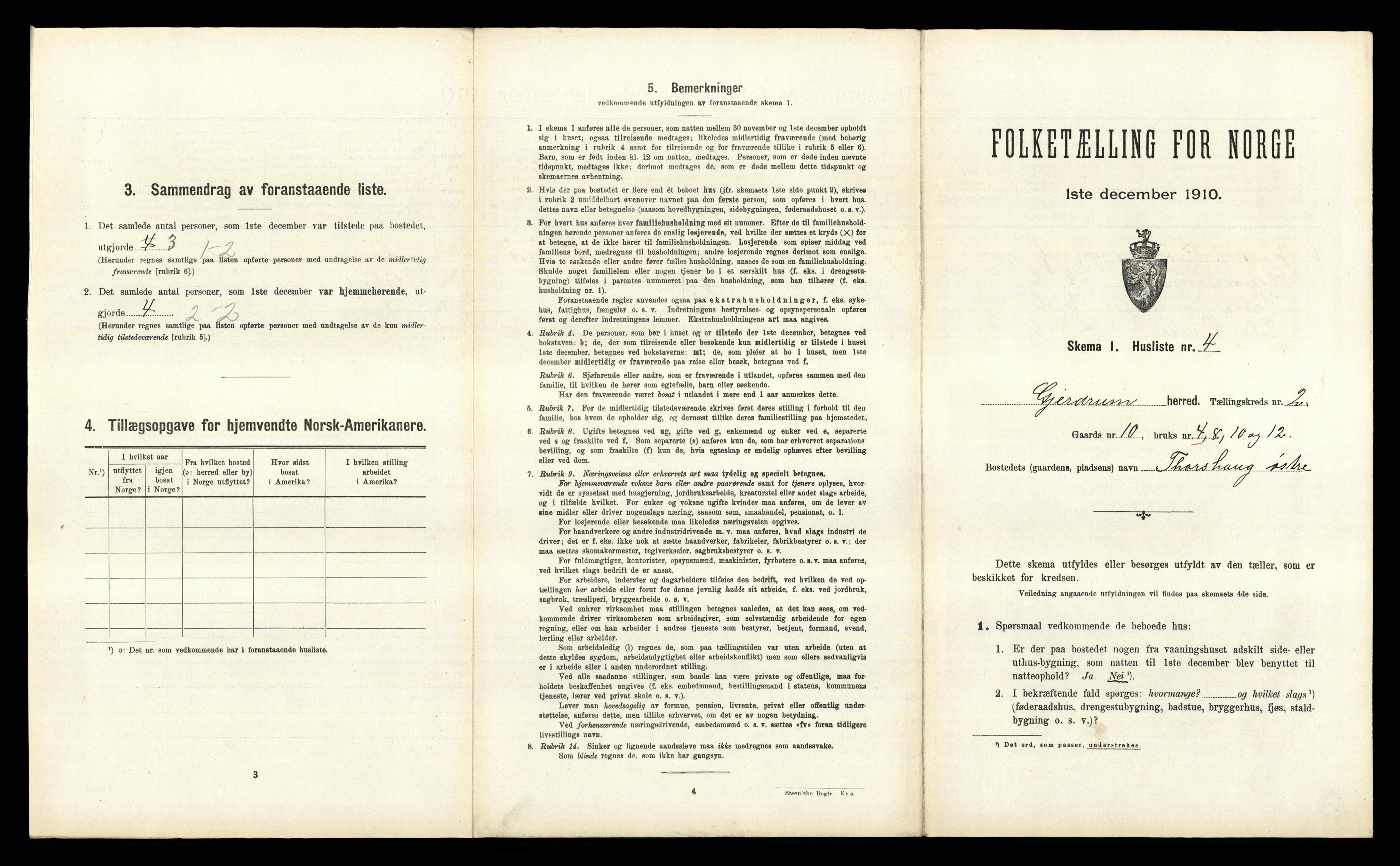 RA, 1910 census for Gjerdrum, 1910, p. 161