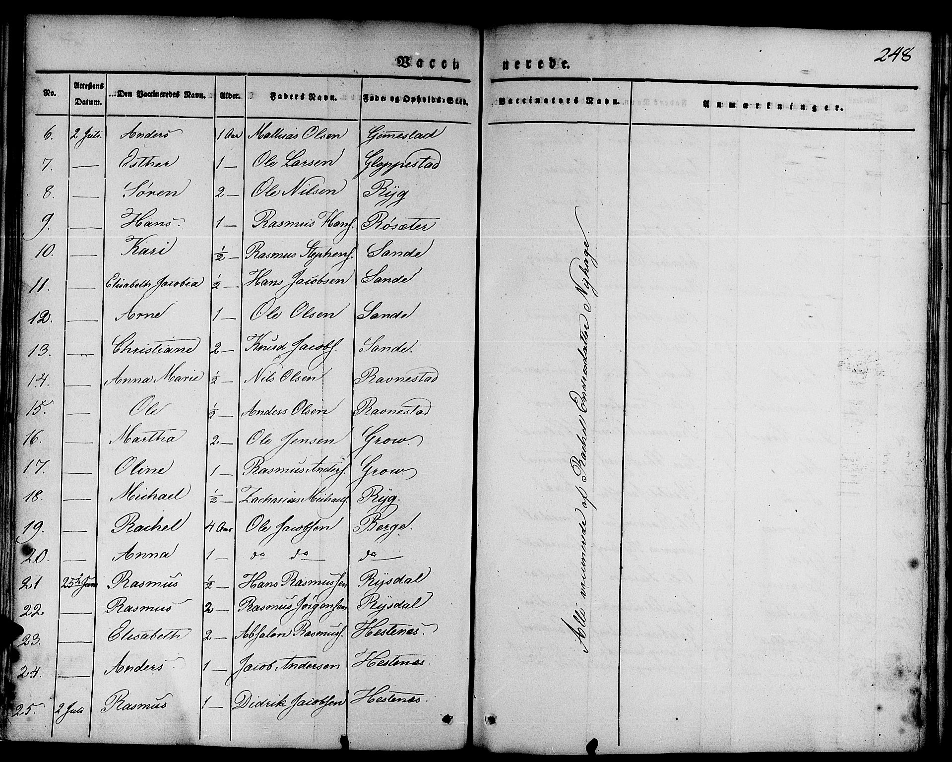 Gloppen sokneprestembete, SAB/A-80101/H/Haa/Haaa/L0007: Parish register (official) no. A 7, 1827-1837, p. 248