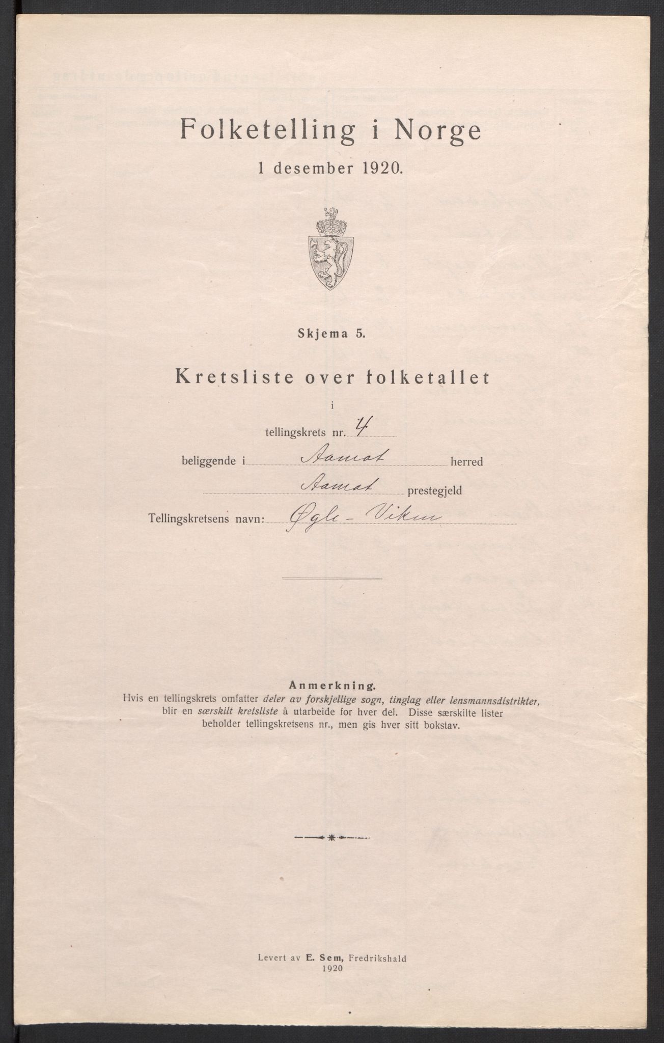 SAH, 1920 census for Åmot, 1920, p. 23