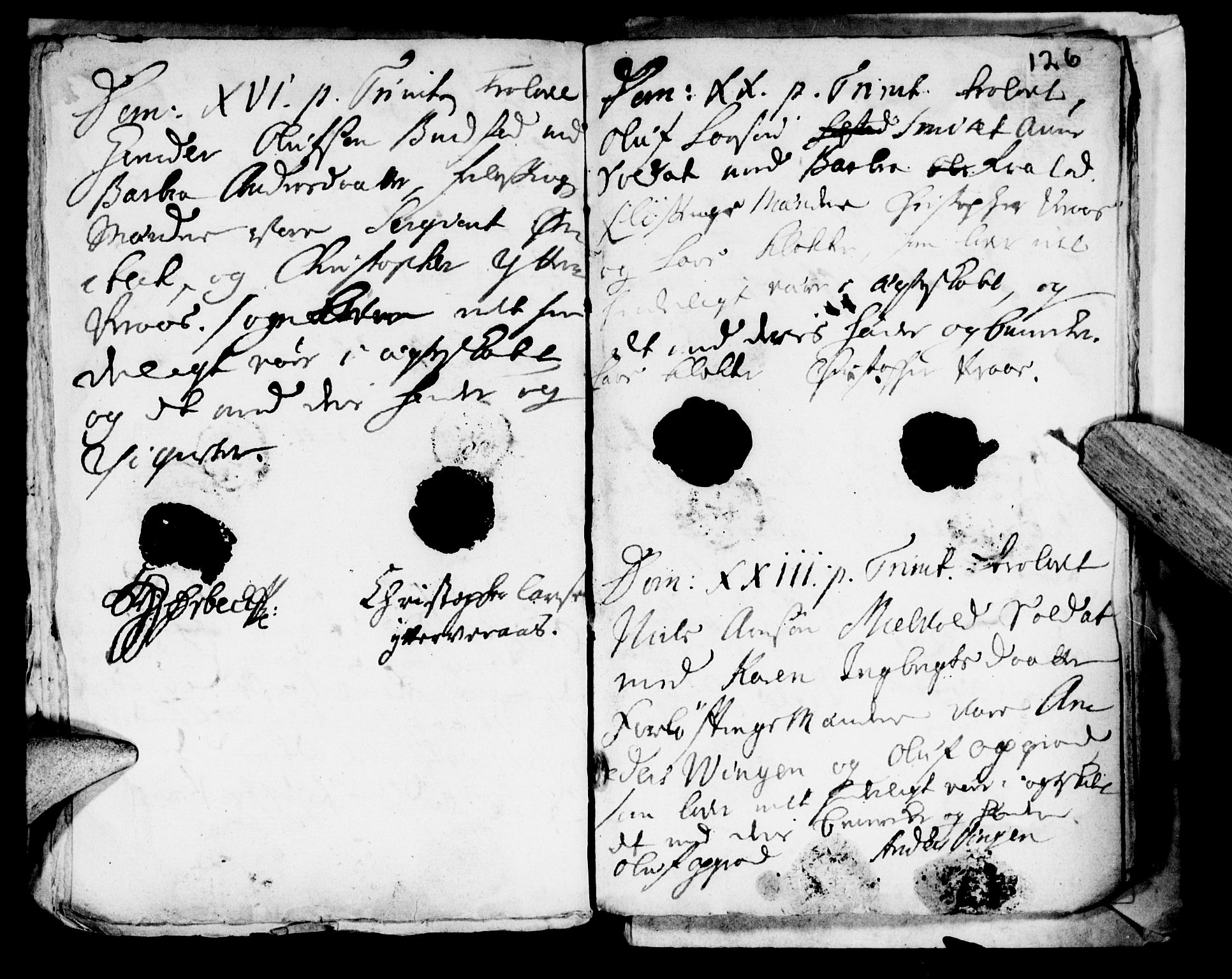 Ministerialprotokoller, klokkerbøker og fødselsregistre - Nord-Trøndelag, SAT/A-1458/722/L0214: Parish register (official) no. 722A01, 1692-1718, p. 126