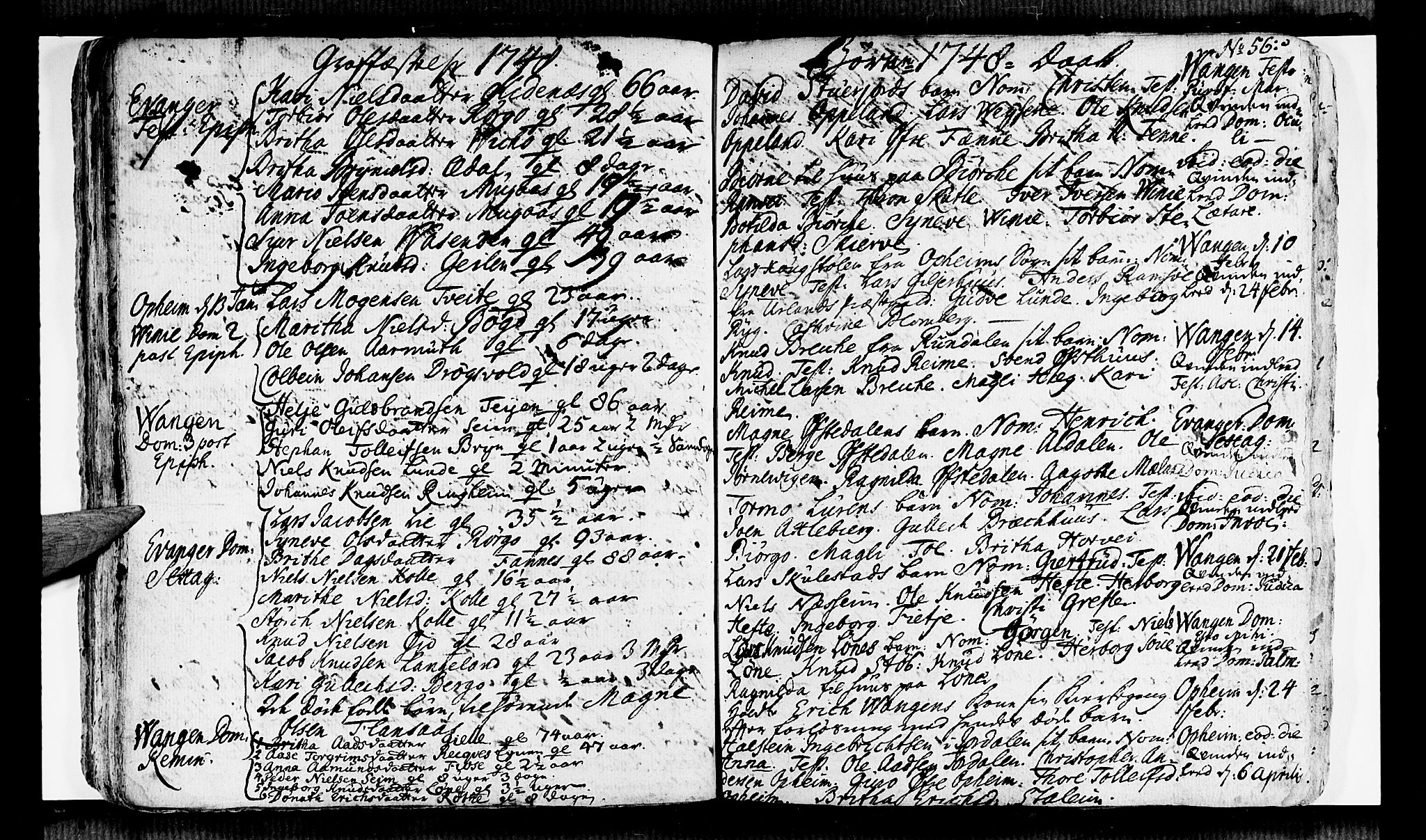 Voss sokneprestembete, AV/SAB-A-79001/H/Haa: Parish register (official) no. A 6, 1744-1752, p. 56