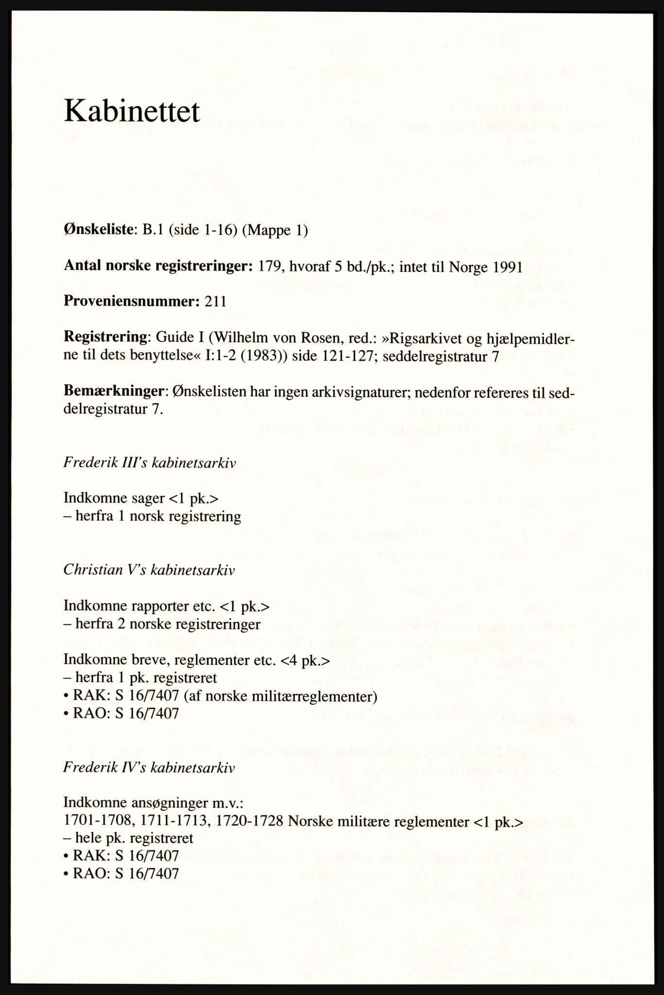 Publikasjoner utgitt av Arkivverket, PUBL/PUBL-001/A/0002: Erik Gøbel: NOREG, Tværregistratur over norgesrelevant materiale i Rigsarkivet i København (2000), 2000, p. 69