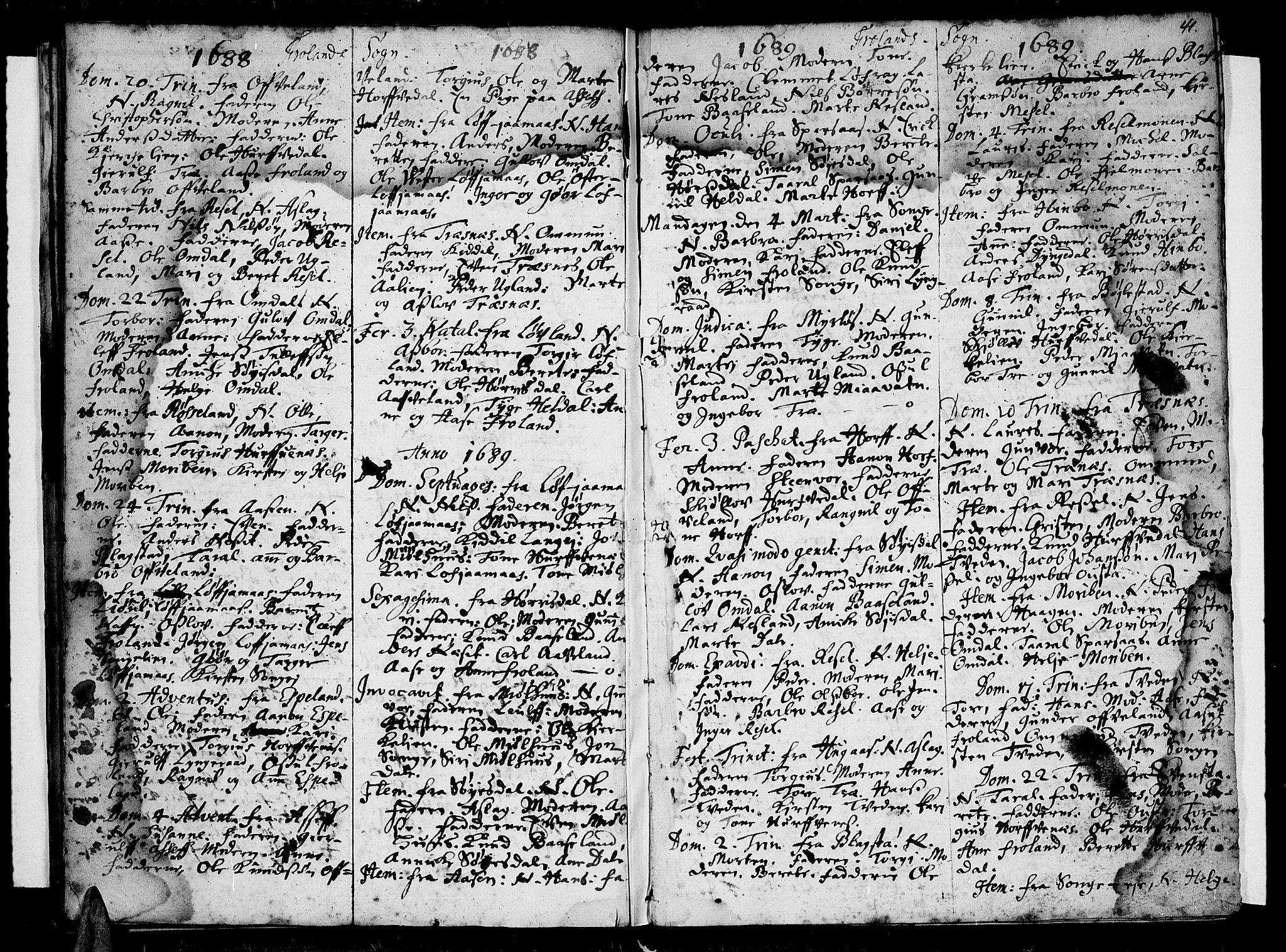 Øyestad sokneprestkontor, AV/SAK-1111-0049/F/Fa/L0001: Parish register (official) no. A 1 /3, 1683-1697, p. 41