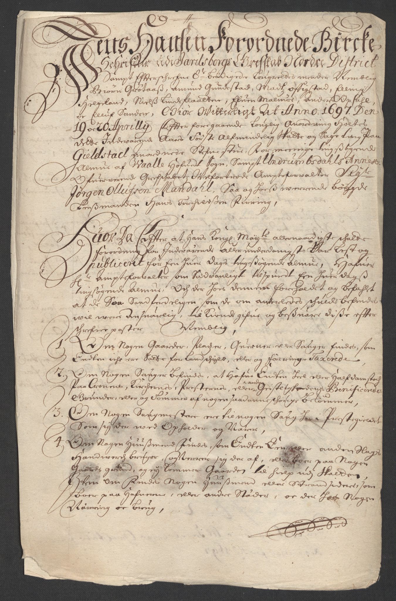 Rentekammeret inntil 1814, Reviderte regnskaper, Fogderegnskap, AV/RA-EA-4092/R32/L1868: Fogderegnskap Jarlsberg grevskap, 1697-1699, p. 42