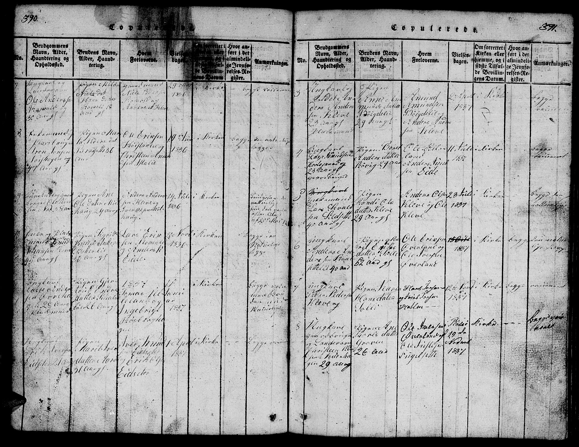 Ministerialprotokoller, klokkerbøker og fødselsregistre - Møre og Romsdal, AV/SAT-A-1454/557/L0683: Parish register (copy) no. 557C01, 1818-1862, p. 390-391