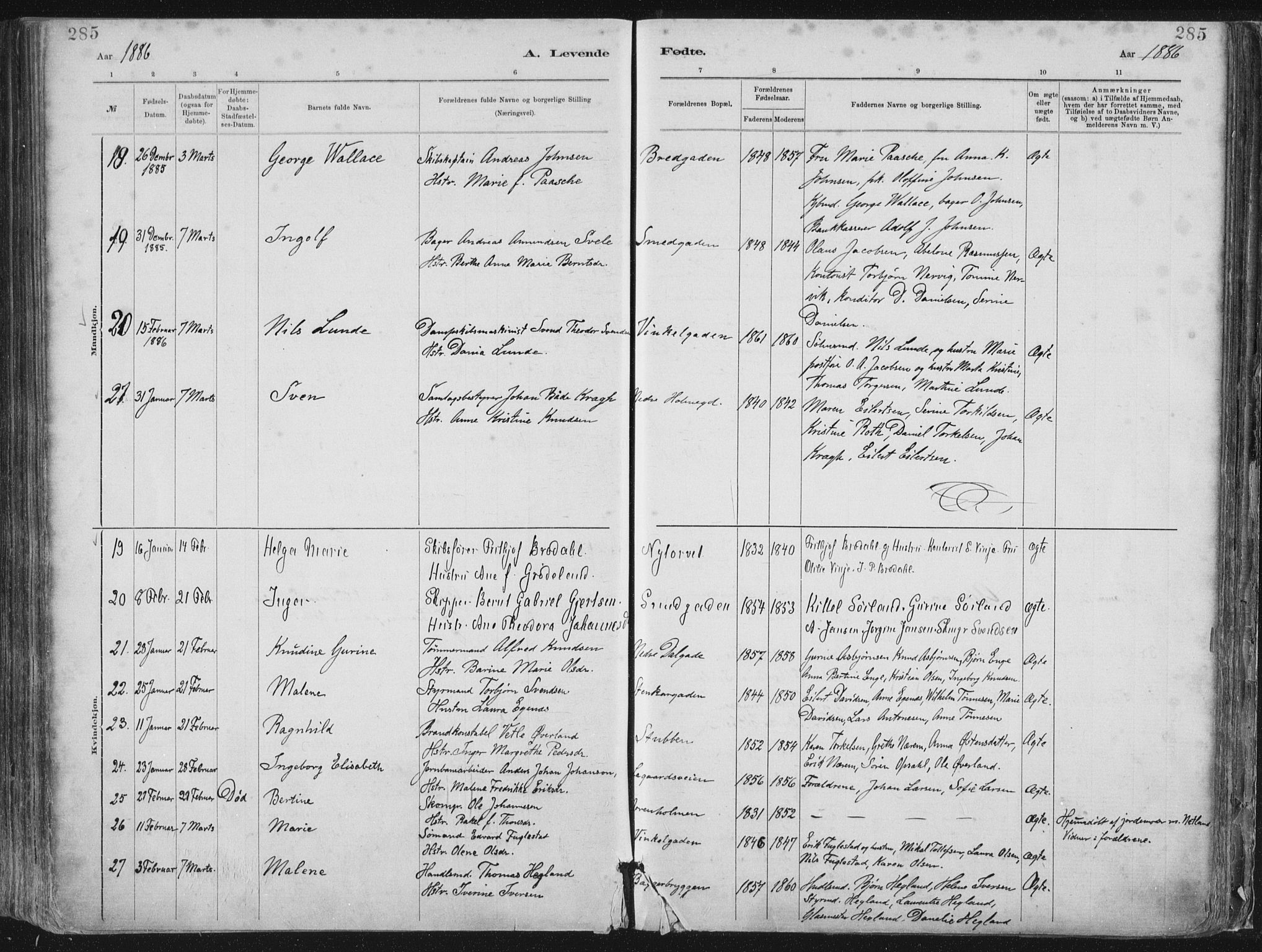 St. Petri sokneprestkontor, AV/SAST-A-101813/001/30/30BA/L0015: Parish register (official) no. A 15, 1879-1888, p. 285