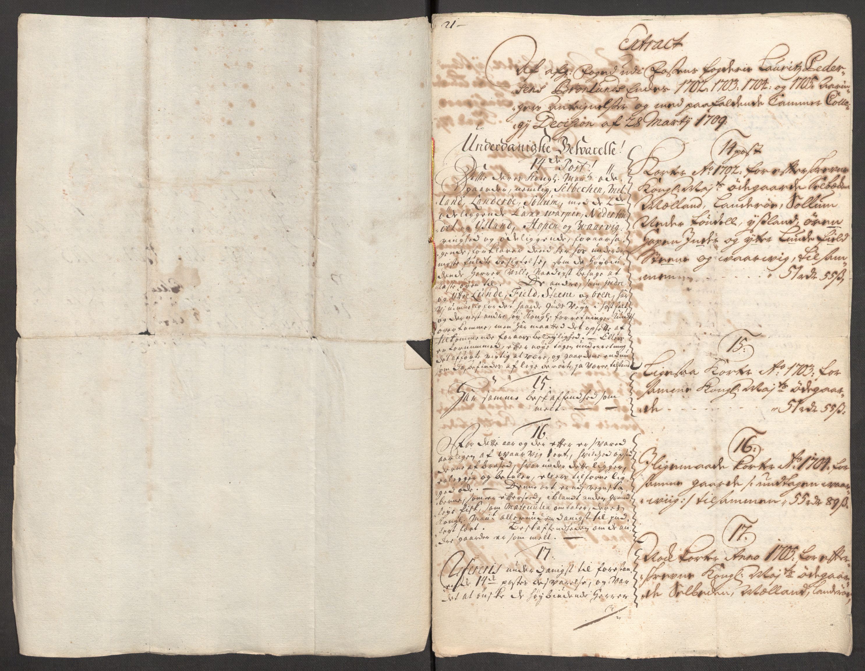 Rentekammeret inntil 1814, Reviderte regnskaper, Fogderegnskap, AV/RA-EA-4092/R57/L3856: Fogderegnskap Fosen, 1704-1705, p. 420