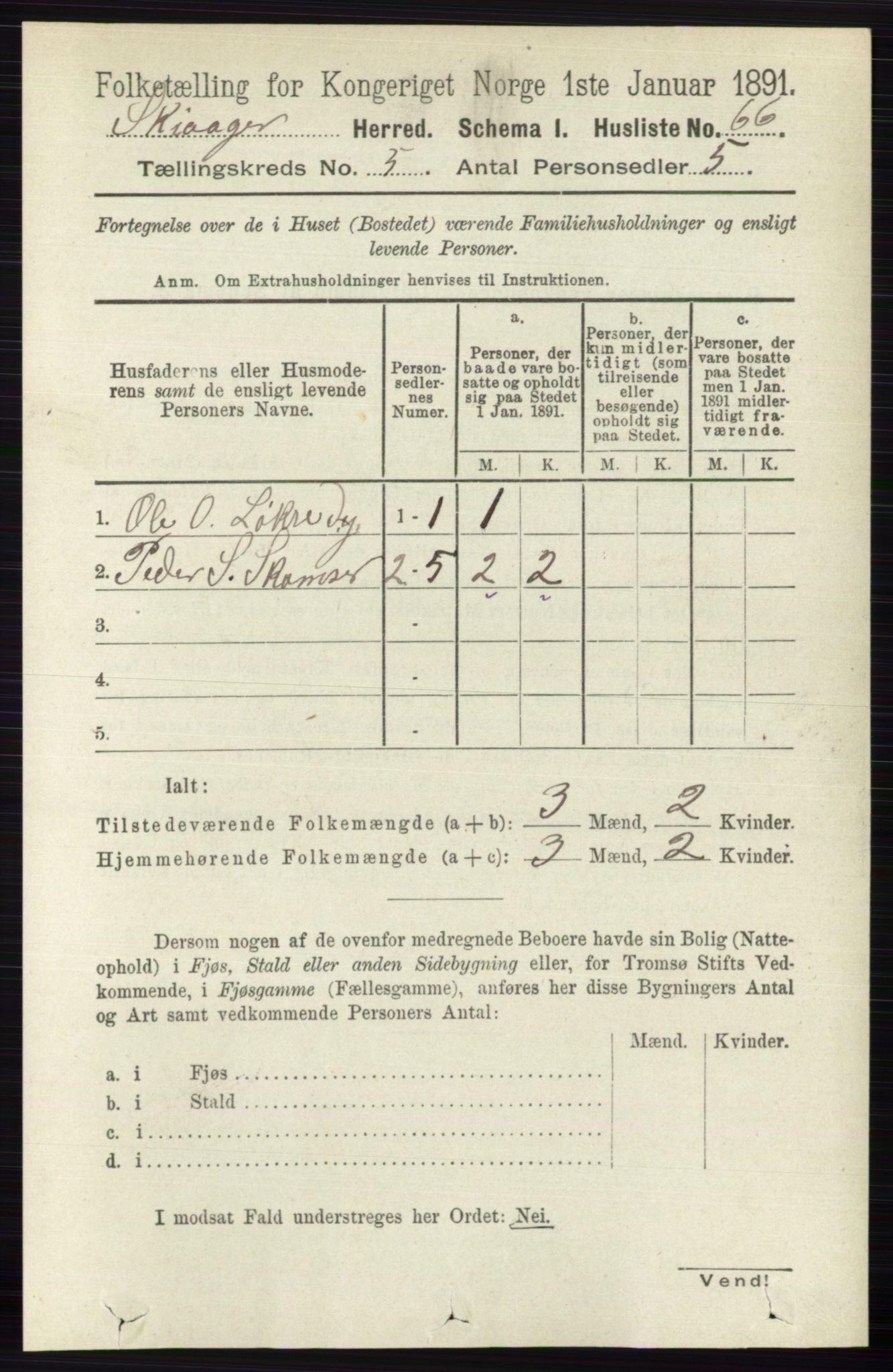 RA, 1891 census for 0513 Skjåk, 1891, p. 1610