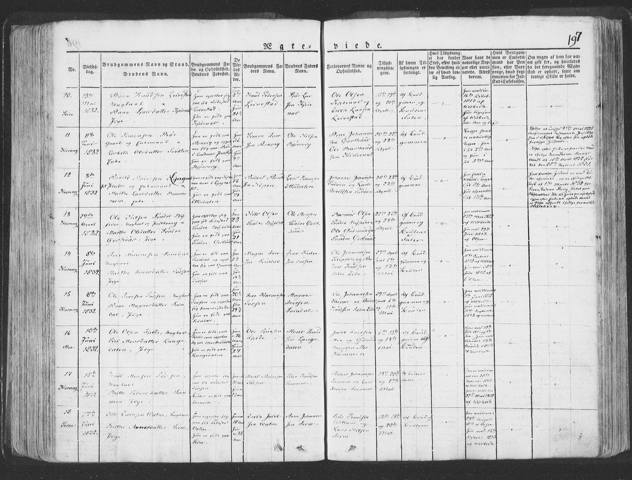 Hosanger sokneprestembete, AV/SAB-A-75801/H/Haa: Parish register (official) no. A 6, 1824-1835, p. 197