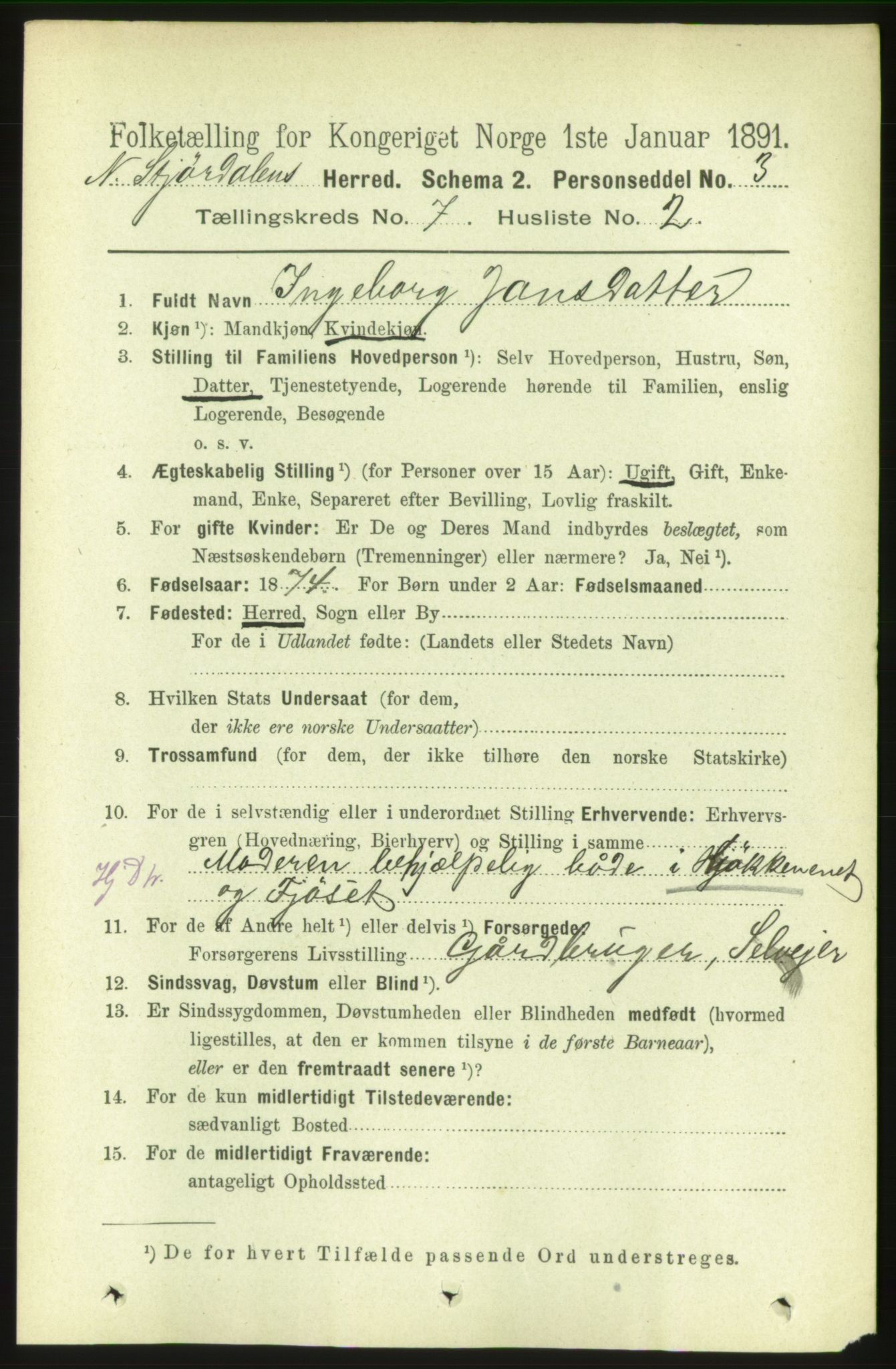 RA, 1891 census for 1714 Nedre Stjørdal, 1891, p. 3086