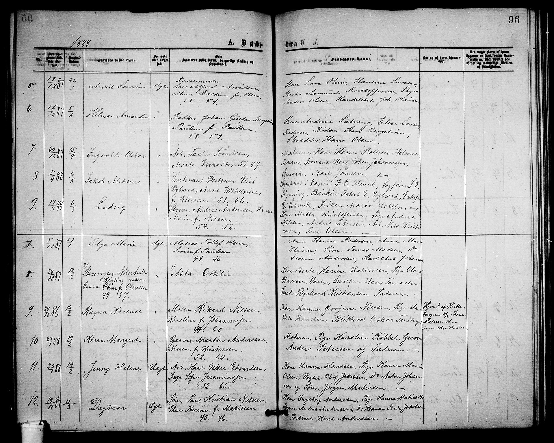 Holmestrand kirkebøker, AV/SAKO-A-346/G/Ga/L0004: Parish register (copy) no. 4, 1874-1888, p. 96