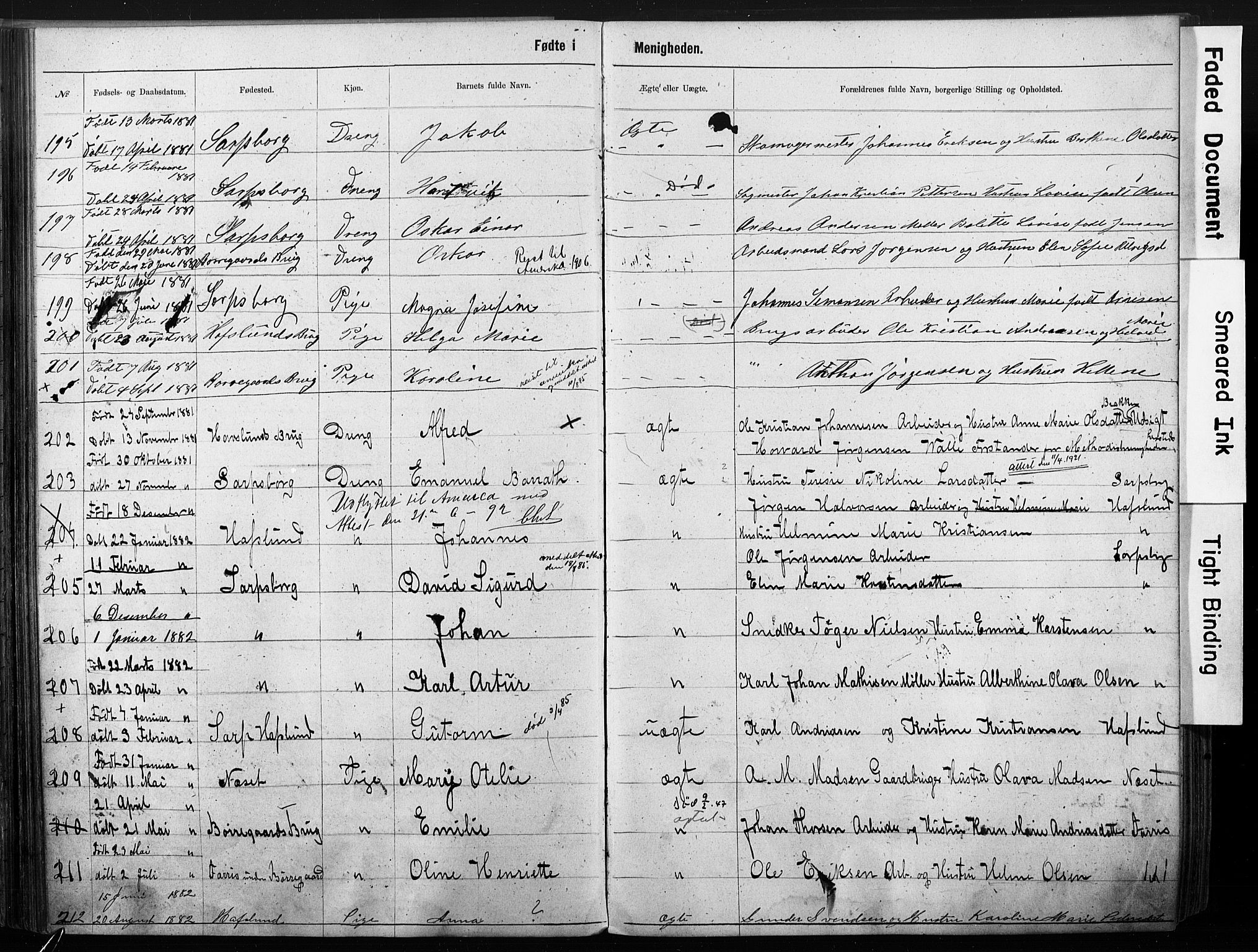 Sarpsborg metodistkirke, SAO/PAO-0233/A/L0003: Dissenter register no. 3, 1856-1893