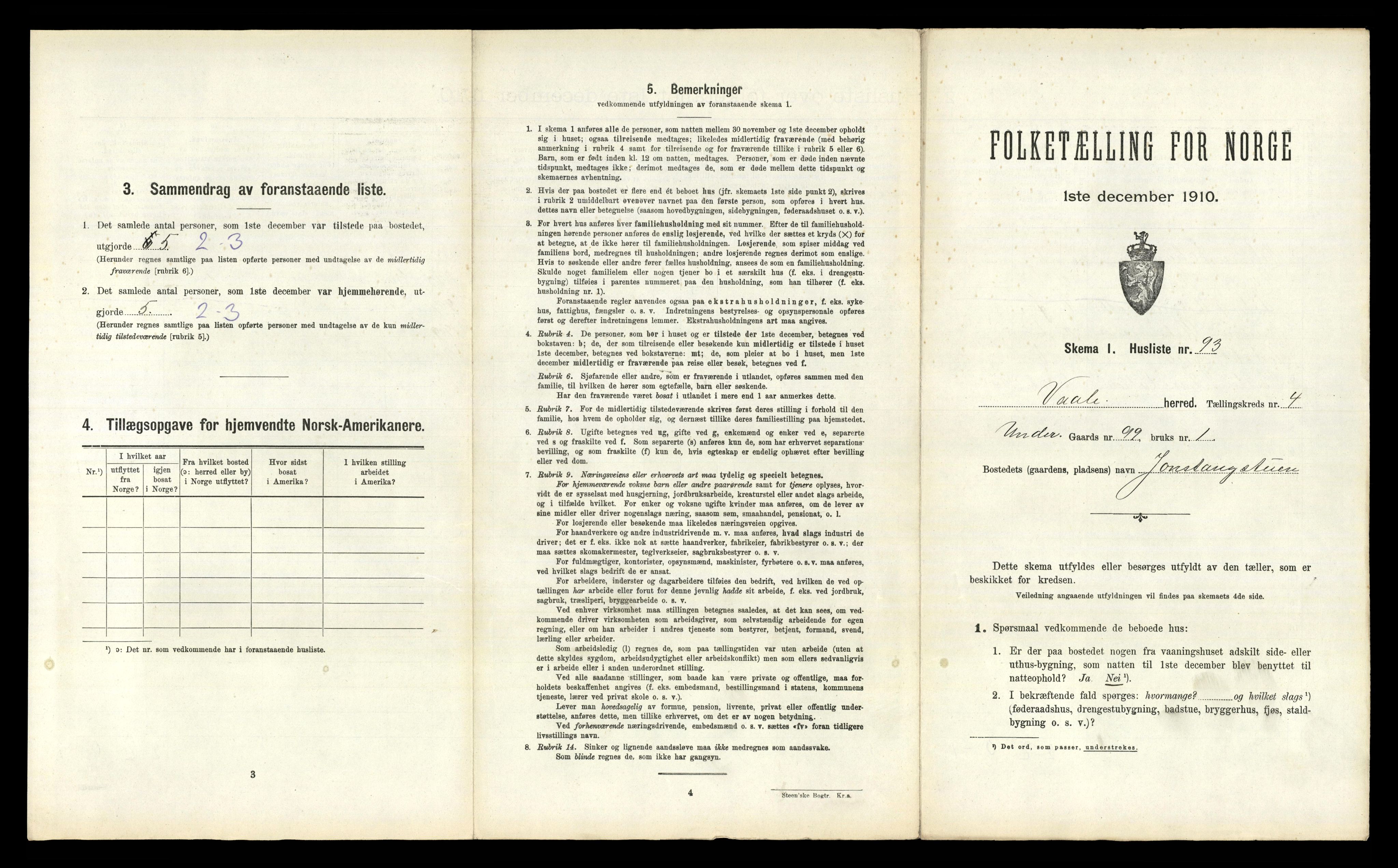 RA, 1910 census for Våle, 1910, p. 592