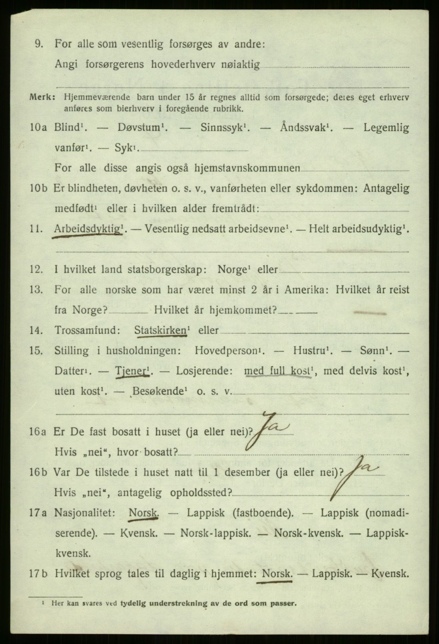 SATØ, 1920 census for Kvæfjord, 1920, p. 3982