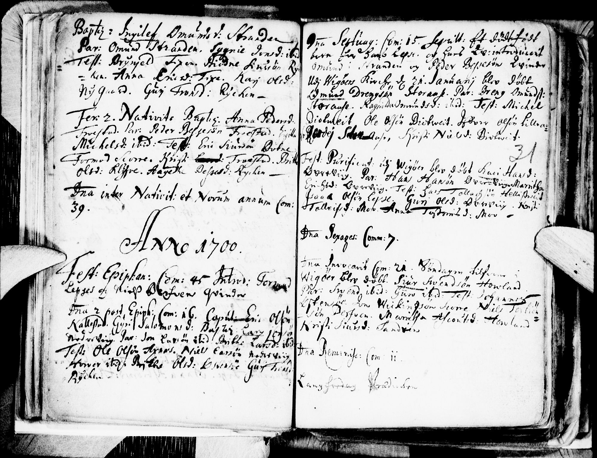 Kvam sokneprestembete, SAB/A-76201/H/Haa: Parish register (official) no. A 1, 1690-1741, p. 31