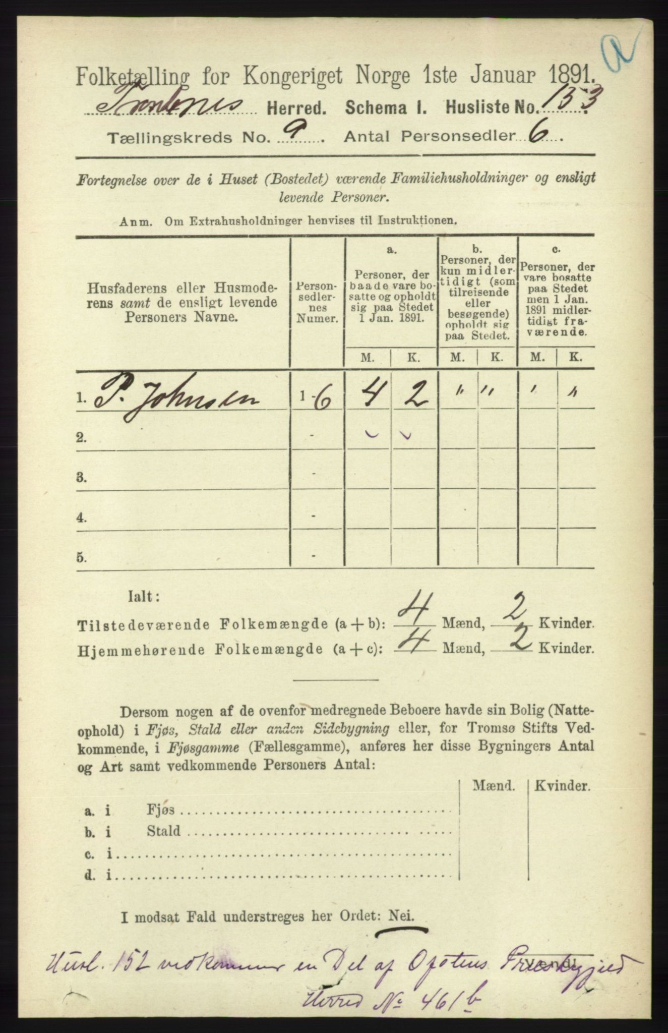 RA, 1891 census for 1914 Trondenes, 1891, p. 6383