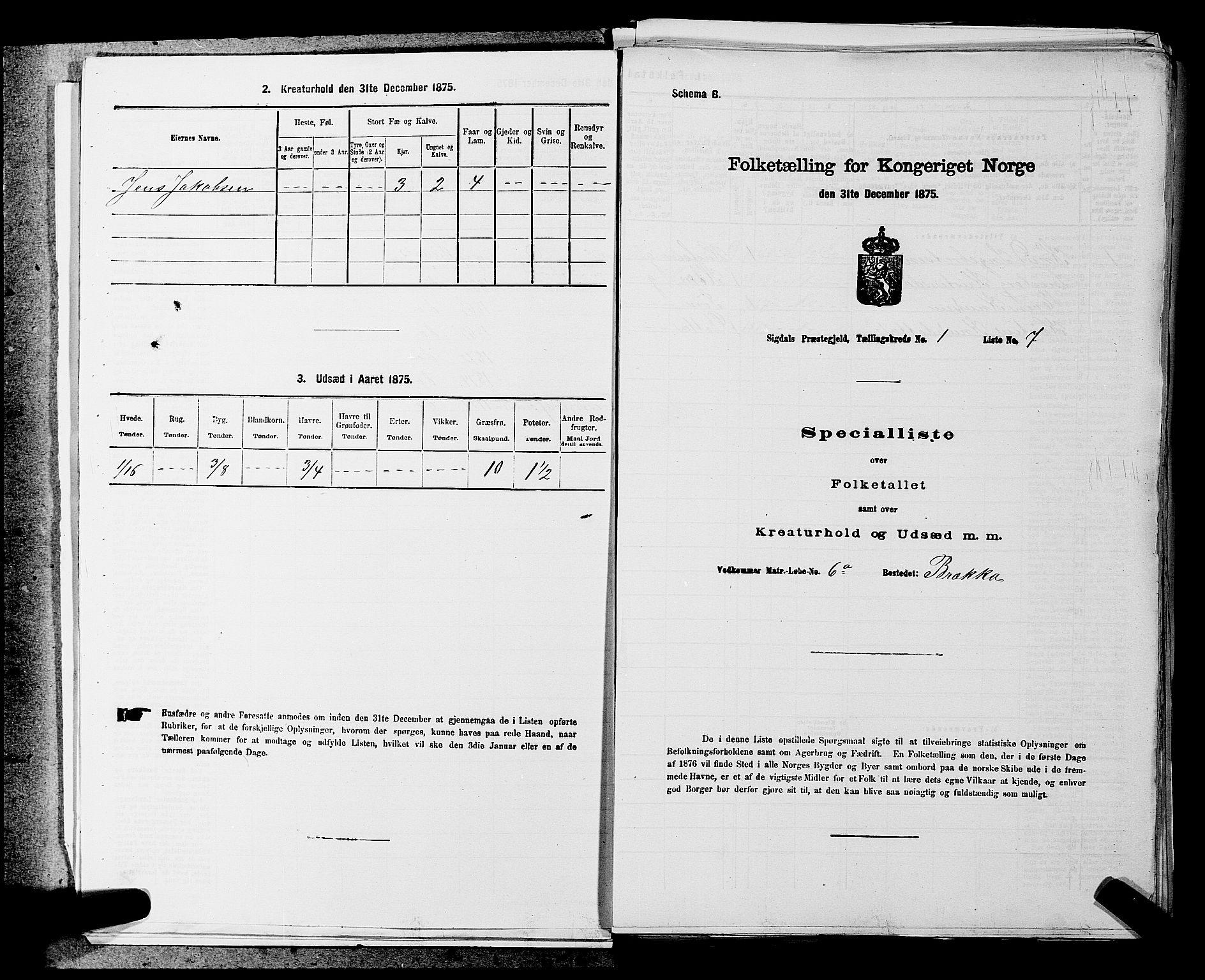 SAKO, 1875 census for 0621P Sigdal, 1875, p. 92