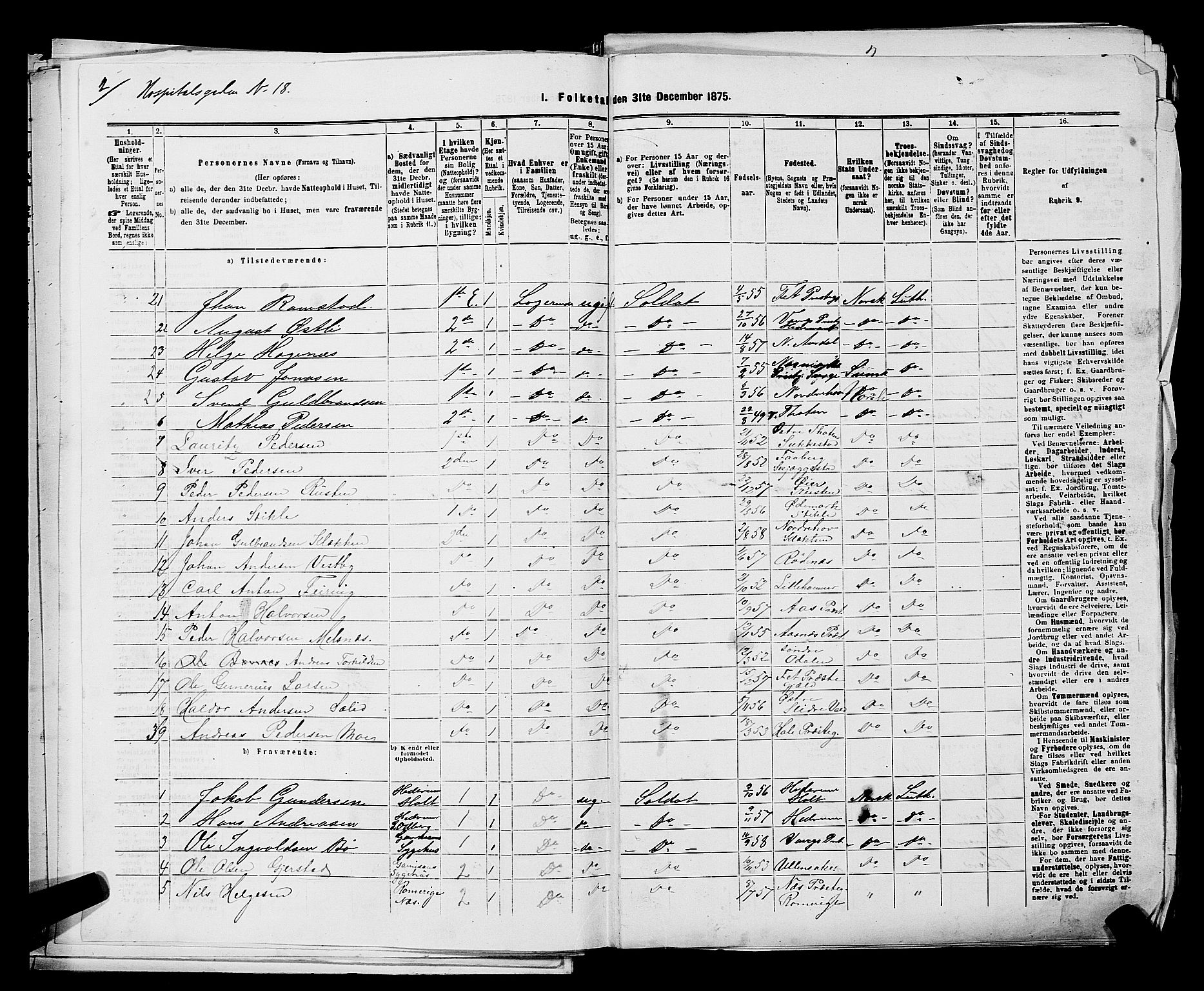 RA, 1875 census for 0301 Kristiania, 1875, p. 2394