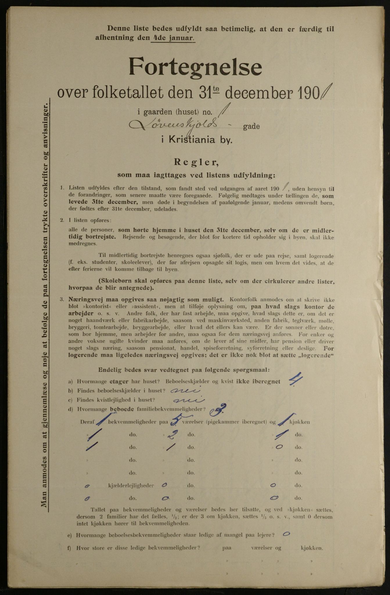 OBA, Municipal Census 1901 for Kristiania, 1901, p. 9110