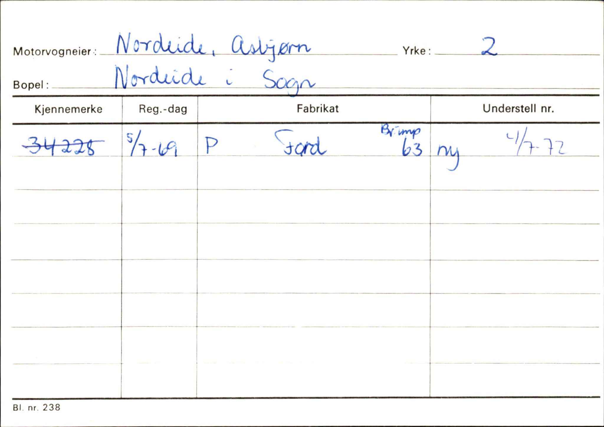 Statens vegvesen, Sogn og Fjordane vegkontor, SAB/A-5301/4/F/L0130: Eigarregister Eid T-Å. Høyanger A-O, 1945-1975, p. 2319