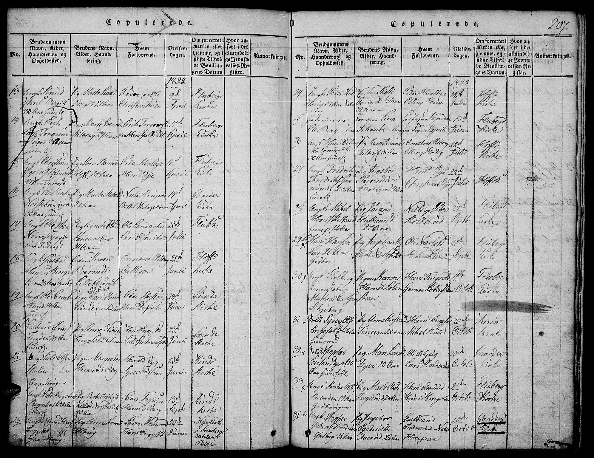 Land prestekontor, AV/SAH-PREST-120/H/Ha/Hab/L0001: Parish register (copy) no. 1, 1814-1833, p. 207