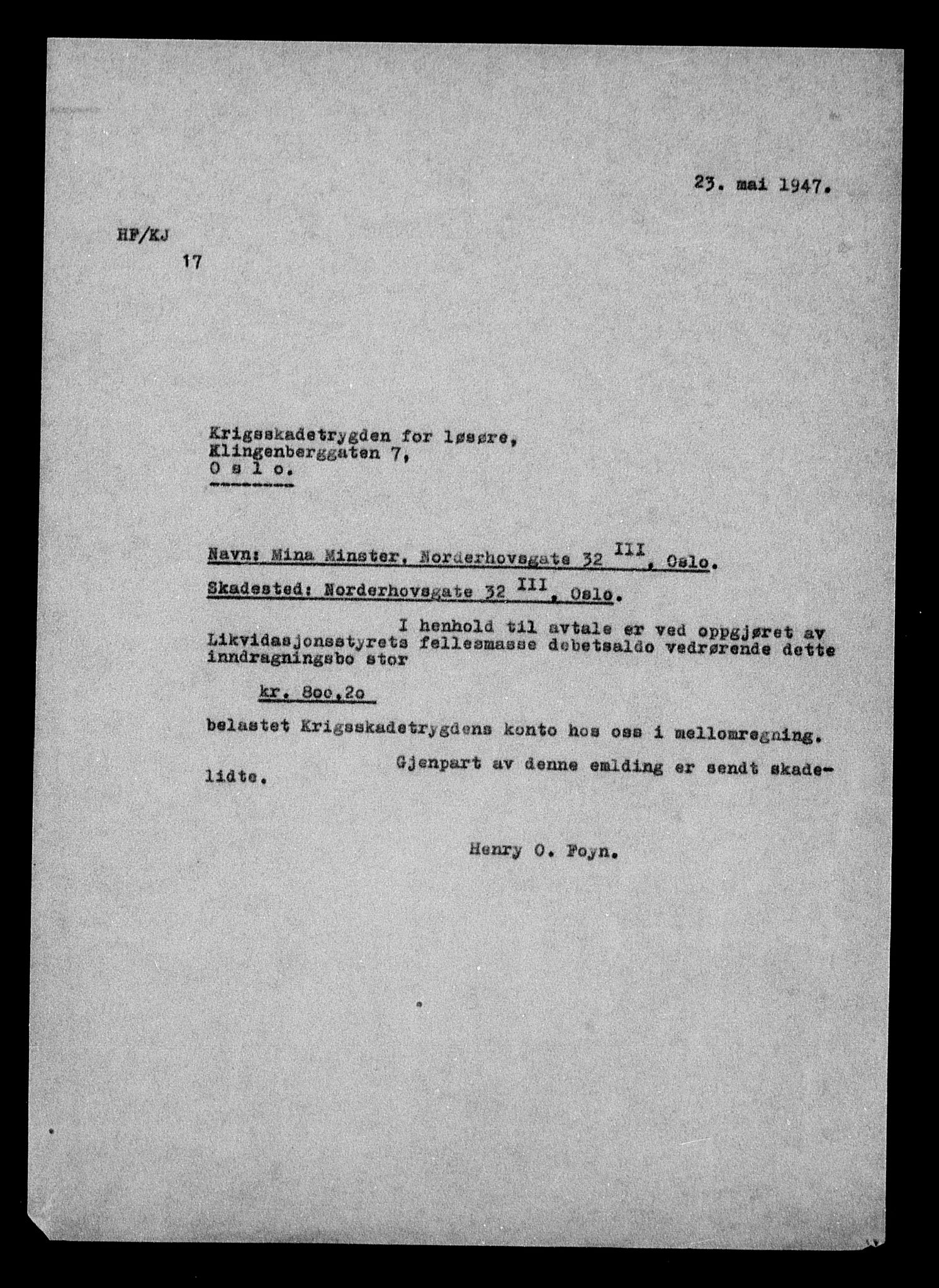 Justisdepartementet, Tilbakeføringskontoret for inndratte formuer, RA/S-1564/H/Hc/Hcc/L0965: --, 1945-1947, p. 593