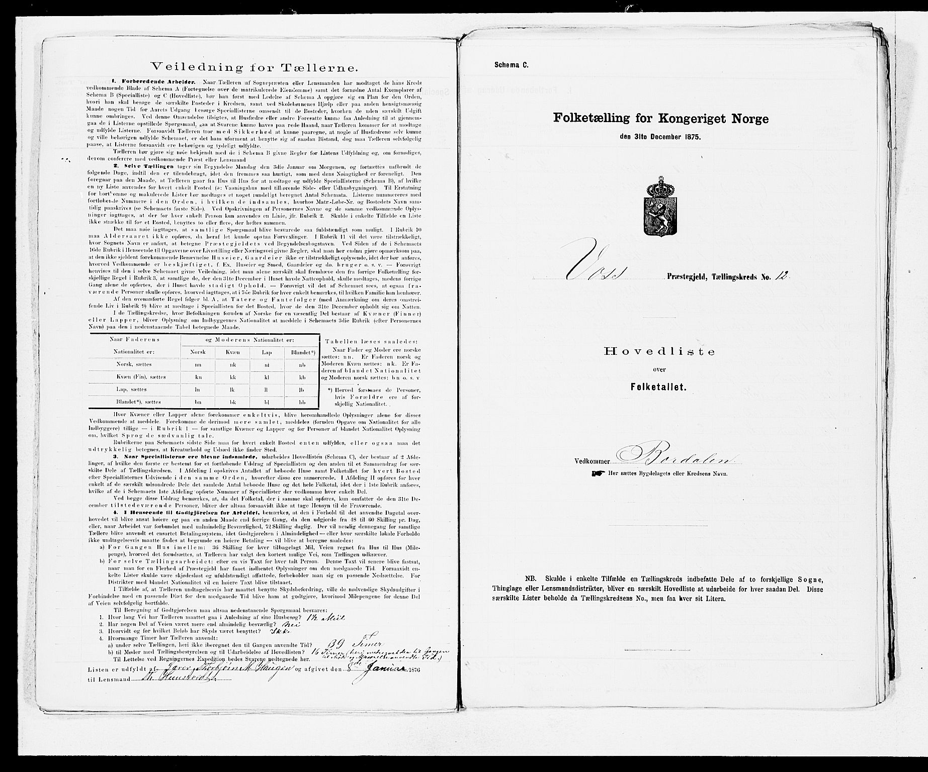 SAB, 1875 census for 1235P Voss, 1875, p. 26